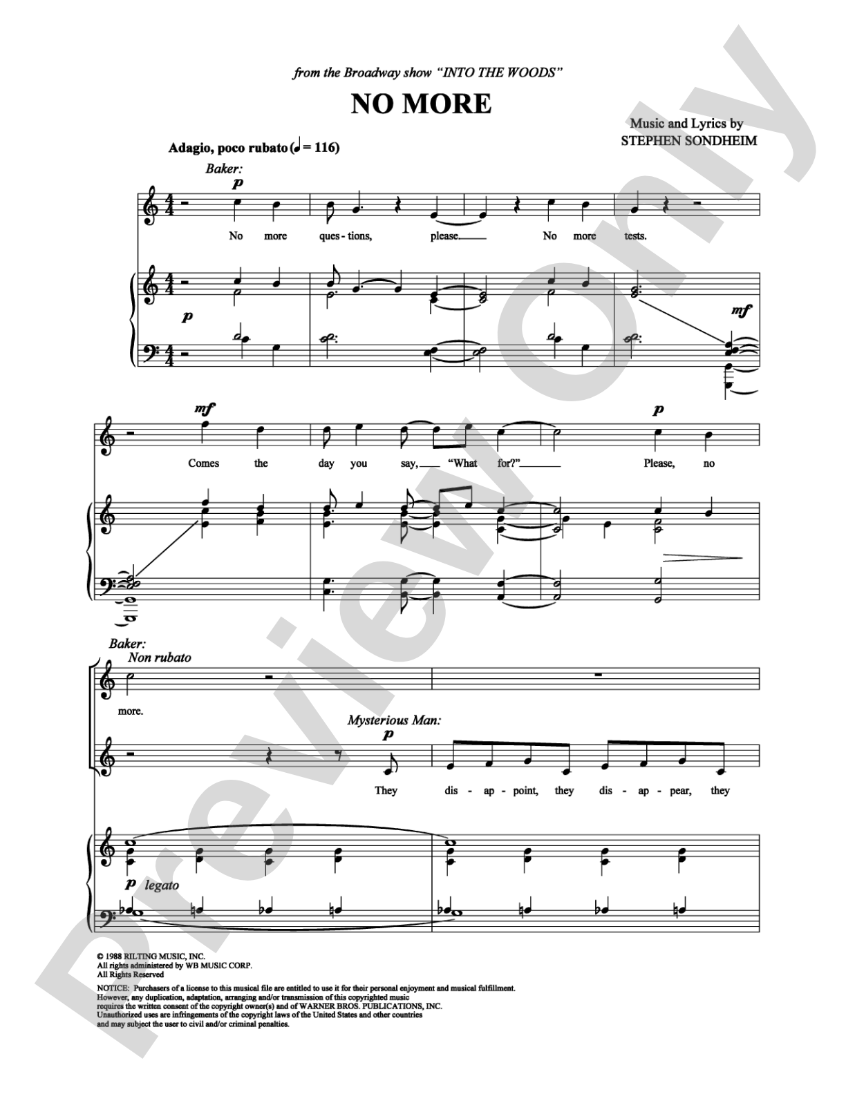 No More: Piano/Vocal/Chords Digital Sheet Music