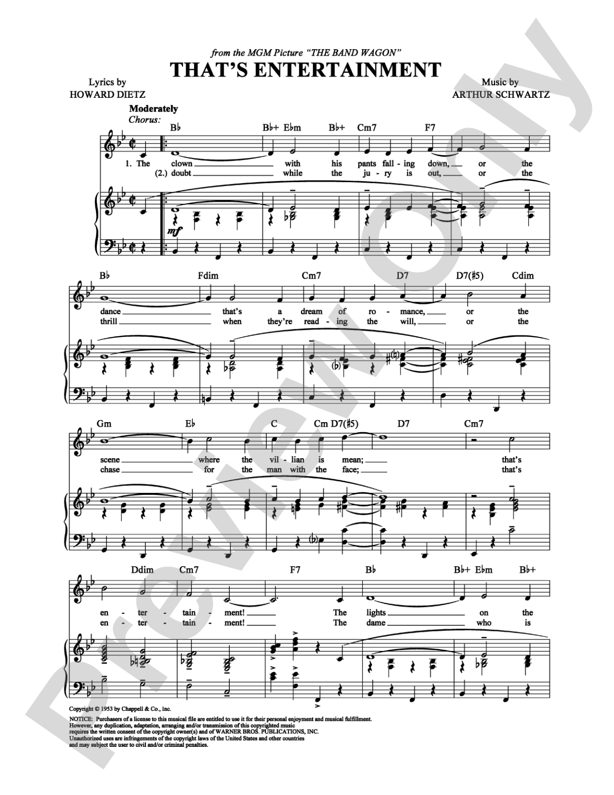 That's Entertainment: Piano/Vocal/Chords Digital Sheet Music