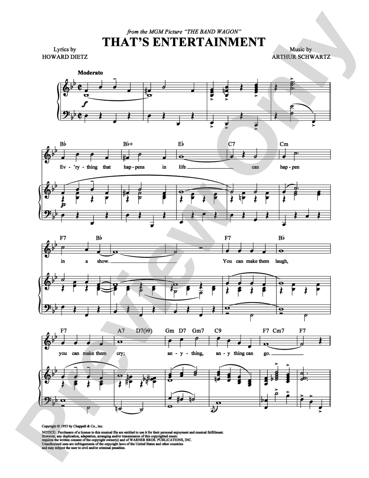 That's Entertainment: Piano/Vocal/Chords Digital Sheet Music