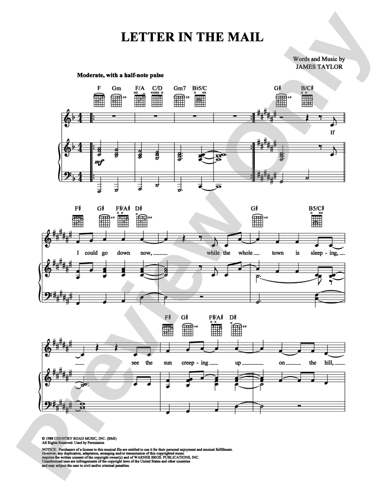 Letter in the Mail: Piano/Vocal/Chords Digital Sheet Music