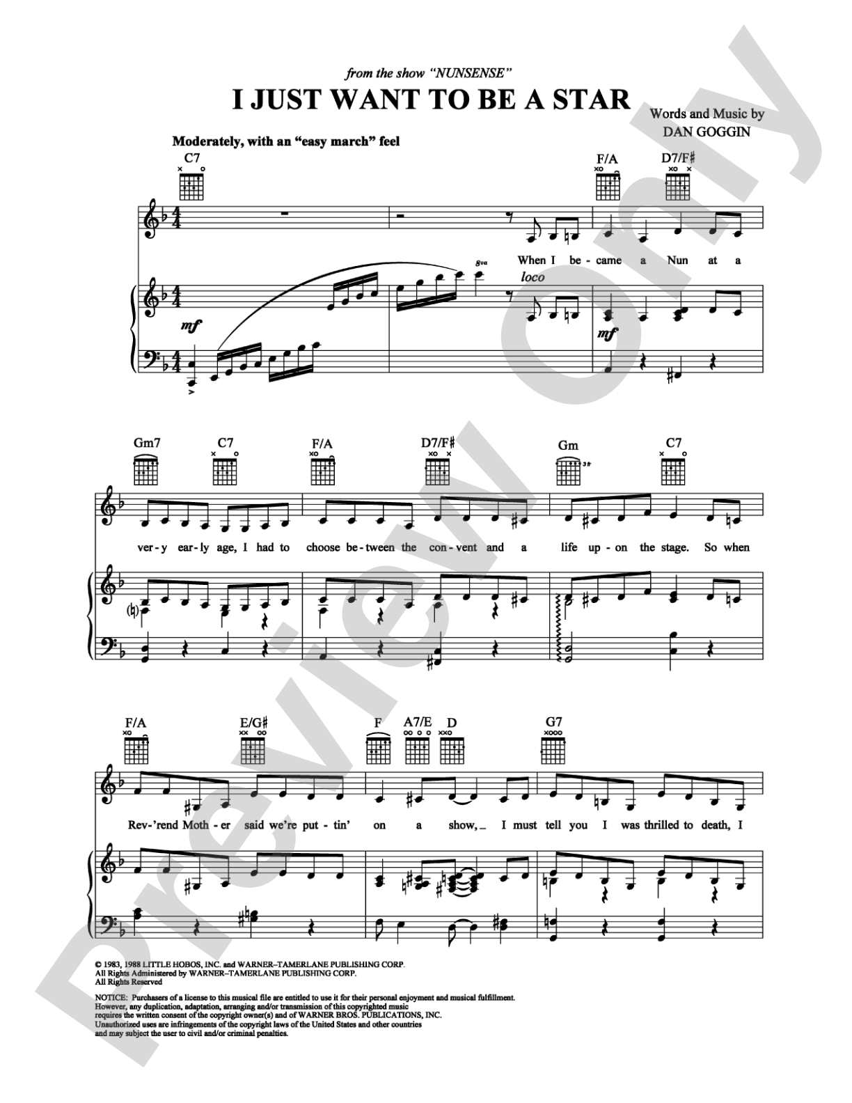 I Just Want To Be A Star: Piano/Vocal/Chords Digital Sheet Music
