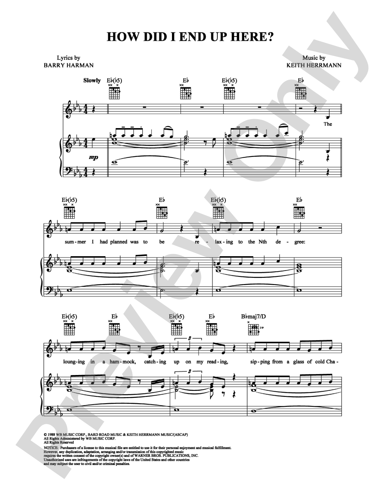 How Did I End Up Here?: Piano/Vocal/Chords Digital Sheet Music