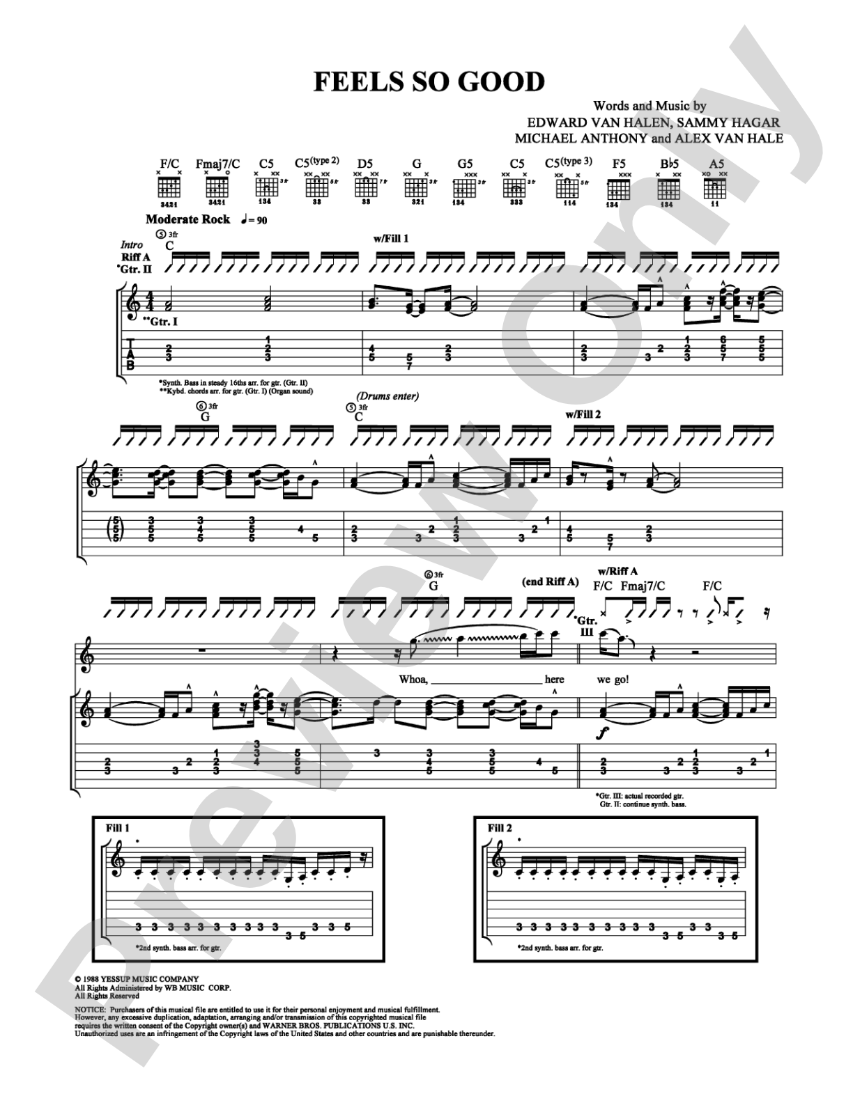 Feels So Good: Guitar TAB Digital Sheet Music