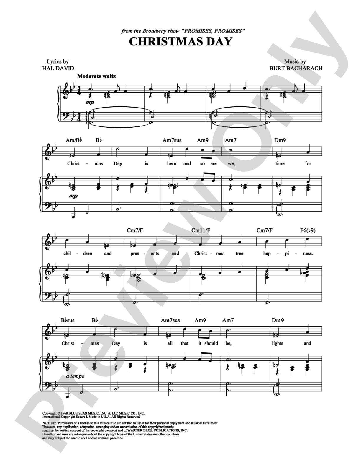 Christmas Day: Piano/Vocal/Chords Digital Sheet Music
