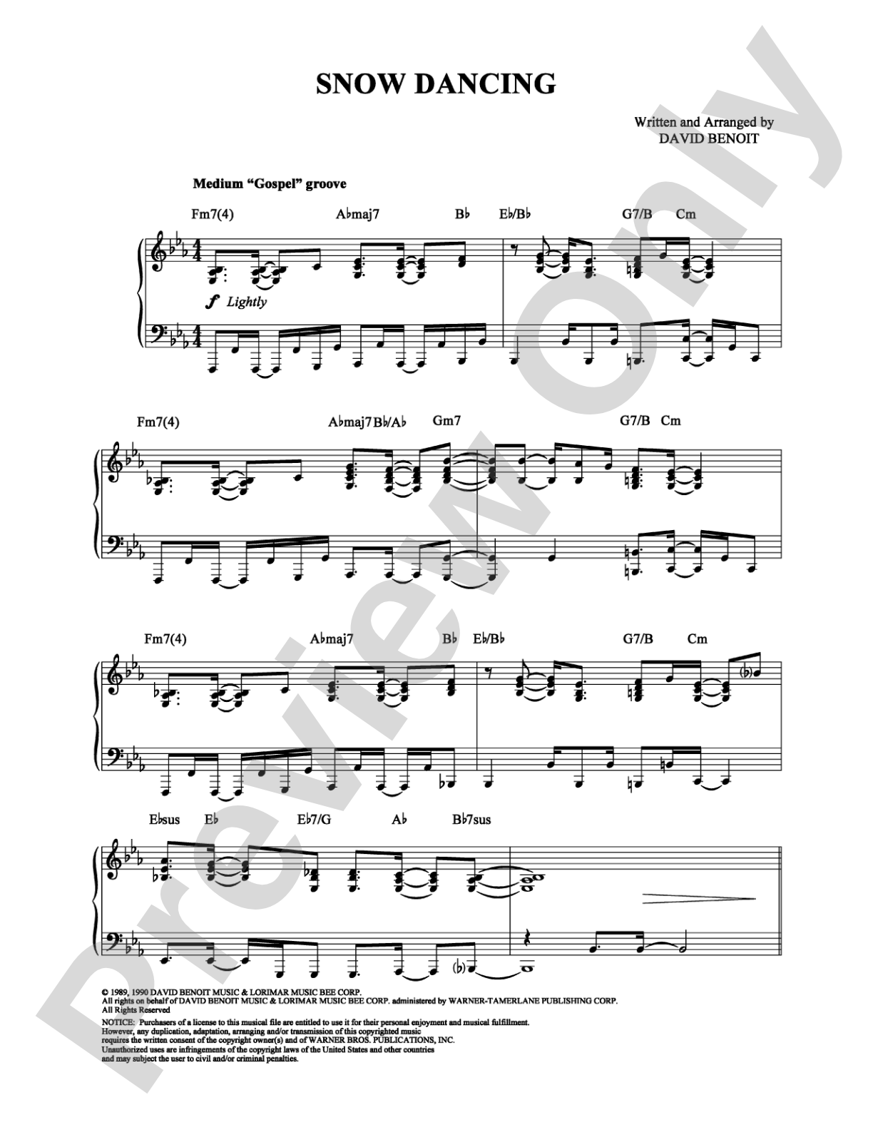 Snow Dancing: Piano Digital Sheet Music