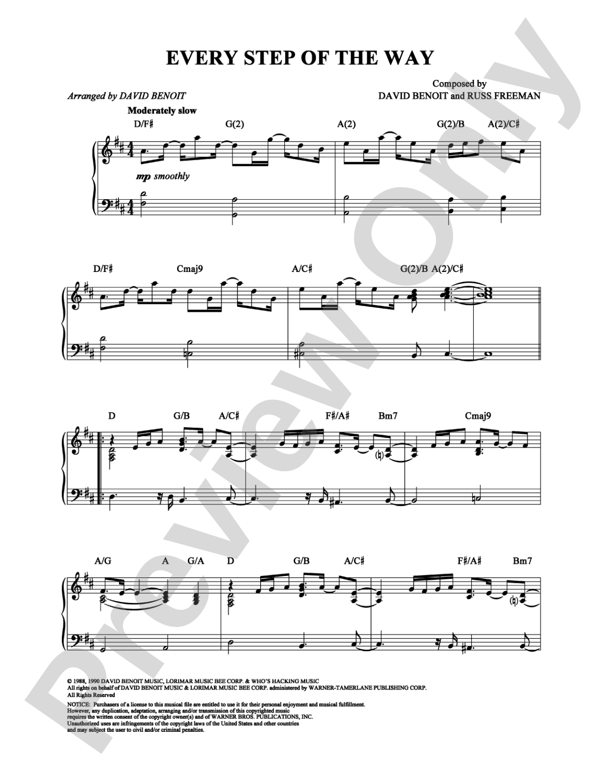 Every Step of the Way: Piano Digital Sheet Music