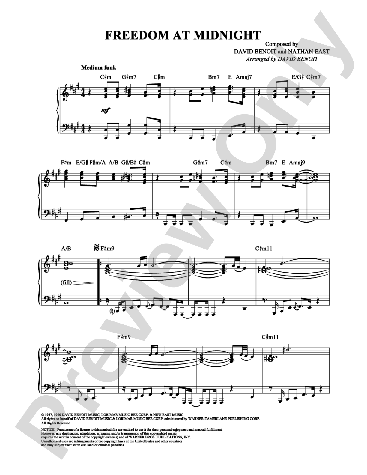 Freedom at Midnight: Piano Digital Sheet Music