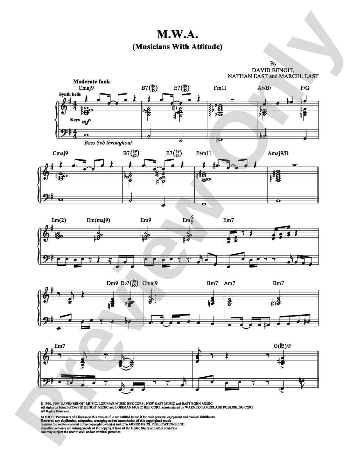 M.W.A. (Musicians With Attitude): Piano Digital Sheet Music