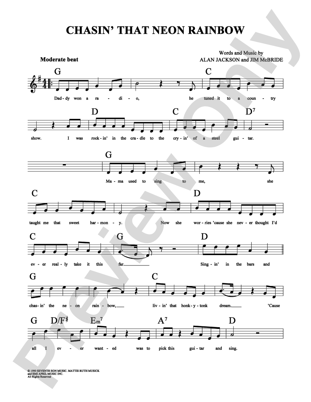 Chasin' That Neon Rainbow: Lead Sheet Digital Sheet Music