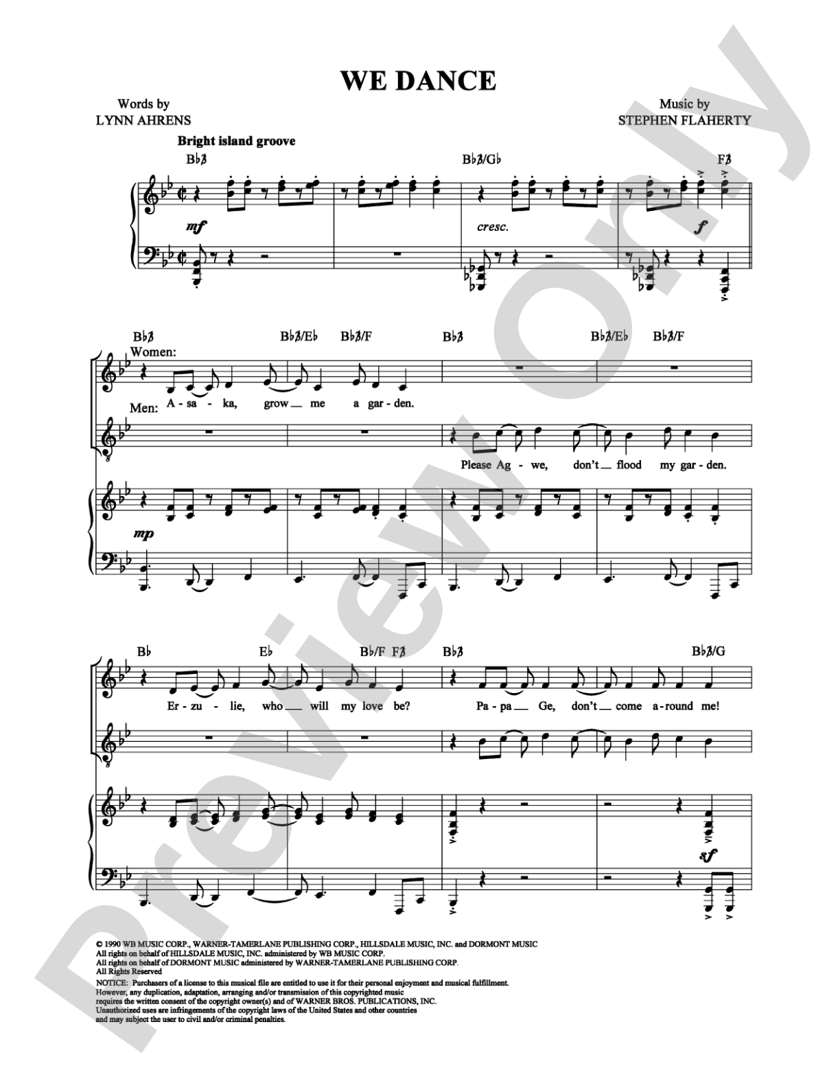 We Dance: Piano/Vocal/Chords Digital Sheet Music