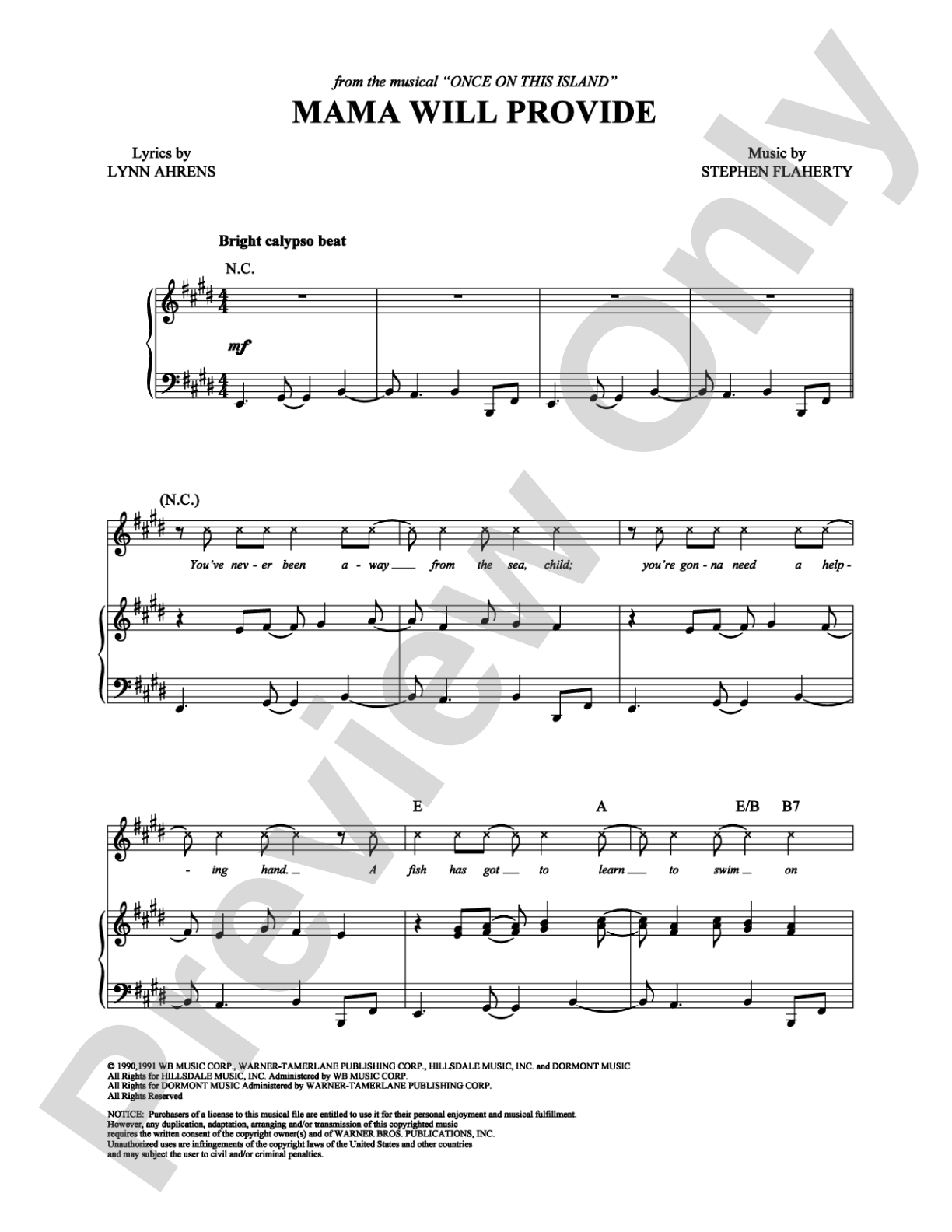 Mama Will Provide: Piano/Vocal/Chords Digital Sheet Music