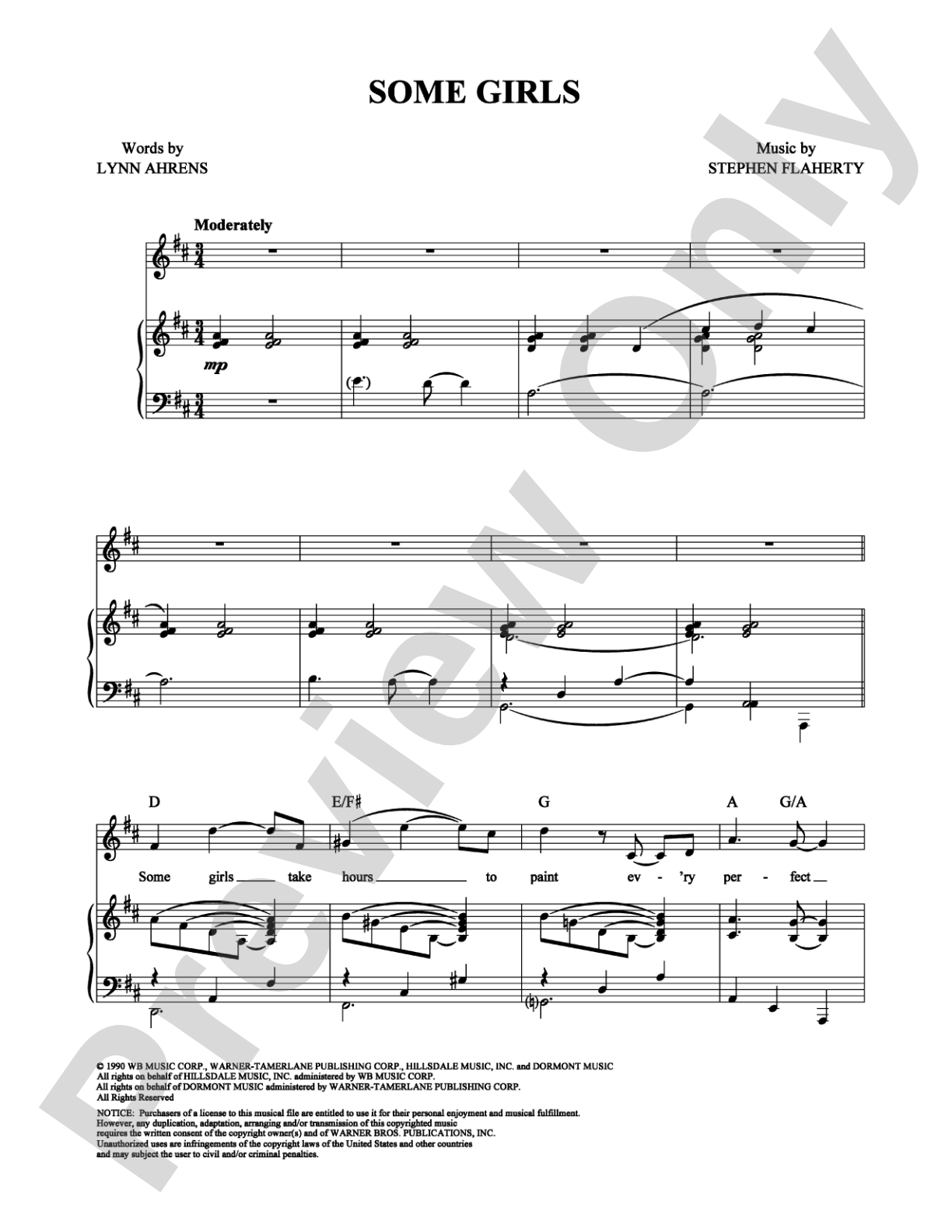 Some Girls: Piano/Vocal/Chords Digital Sheet Music