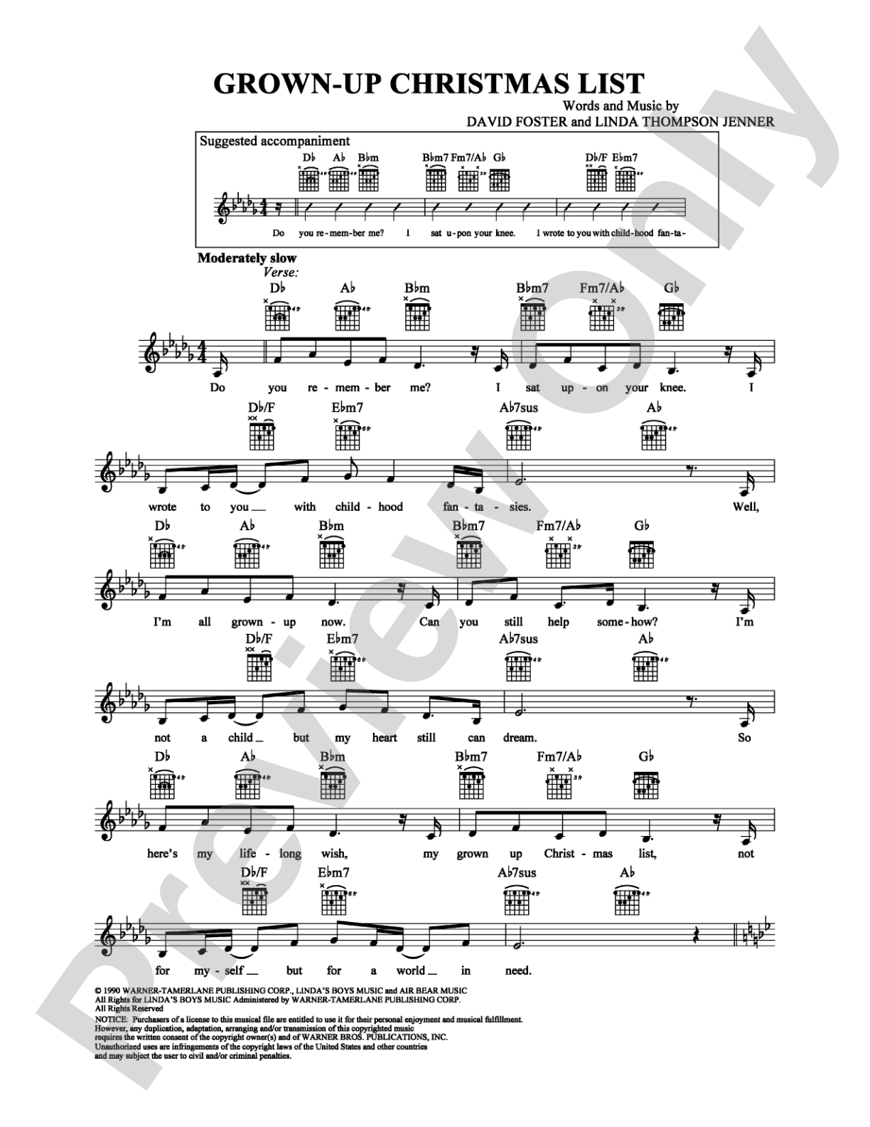 Grown-Up Christmas List: Lead Sheet Digital Sheet Music
