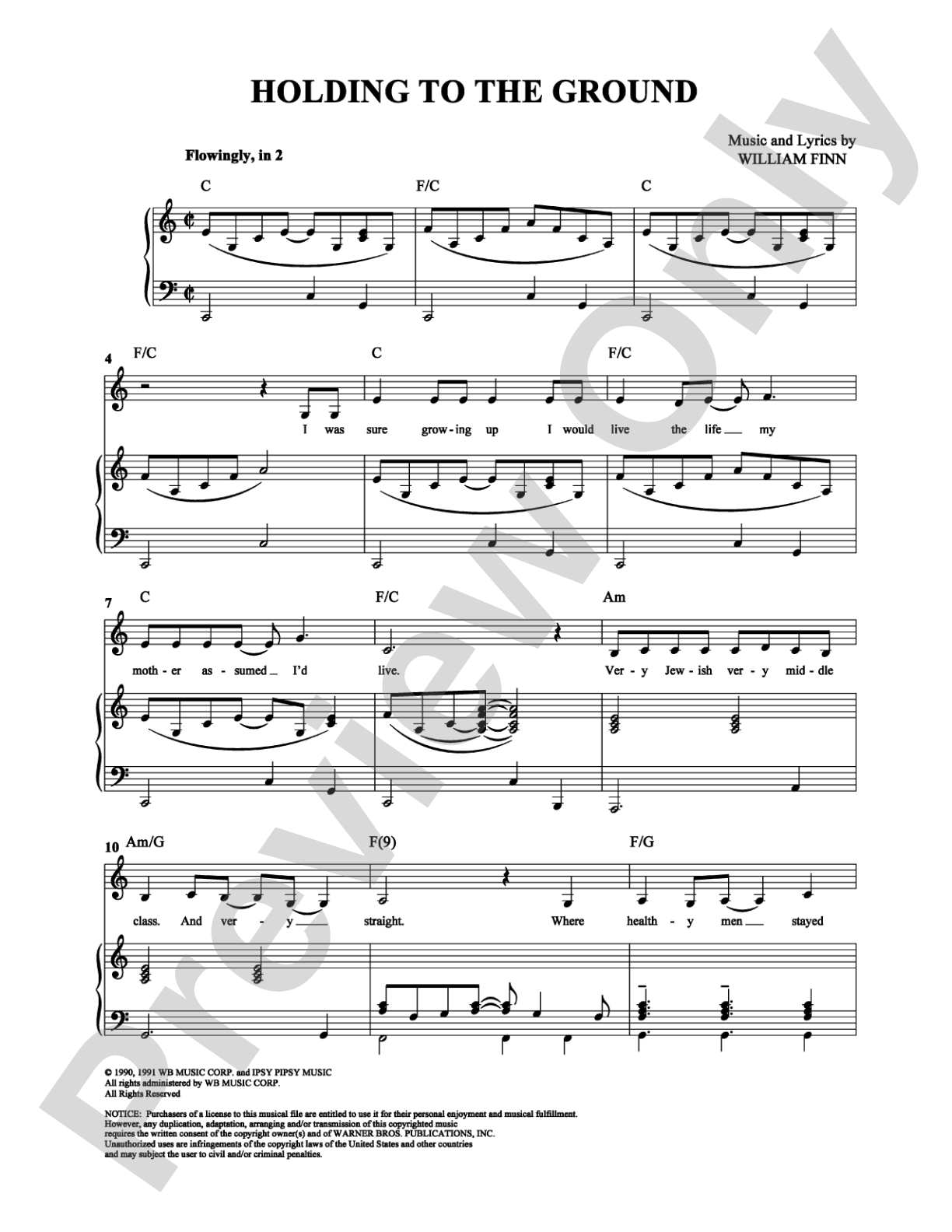 Holding to the Ground: Piano/Vocal/Chords Digital Sheet Music