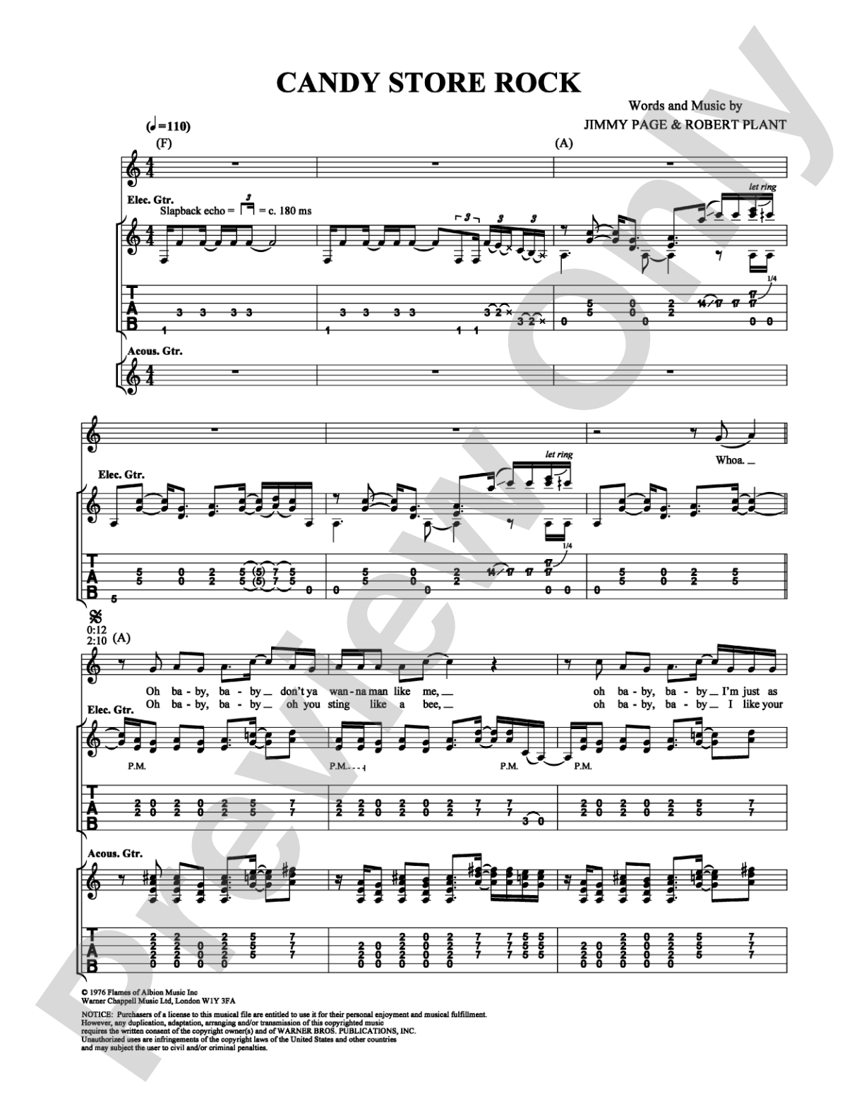 Candy Store Rock: Guitar TAB Digital Sheet Music