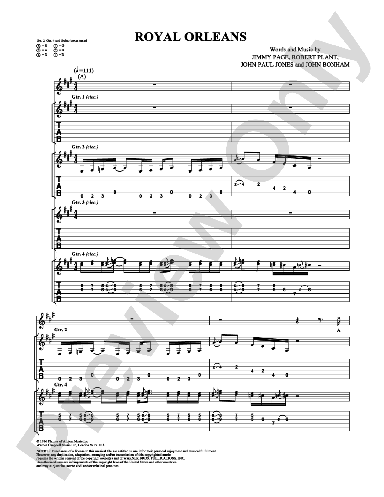 Royal Orleans: Guitar TAB Digital Sheet Music