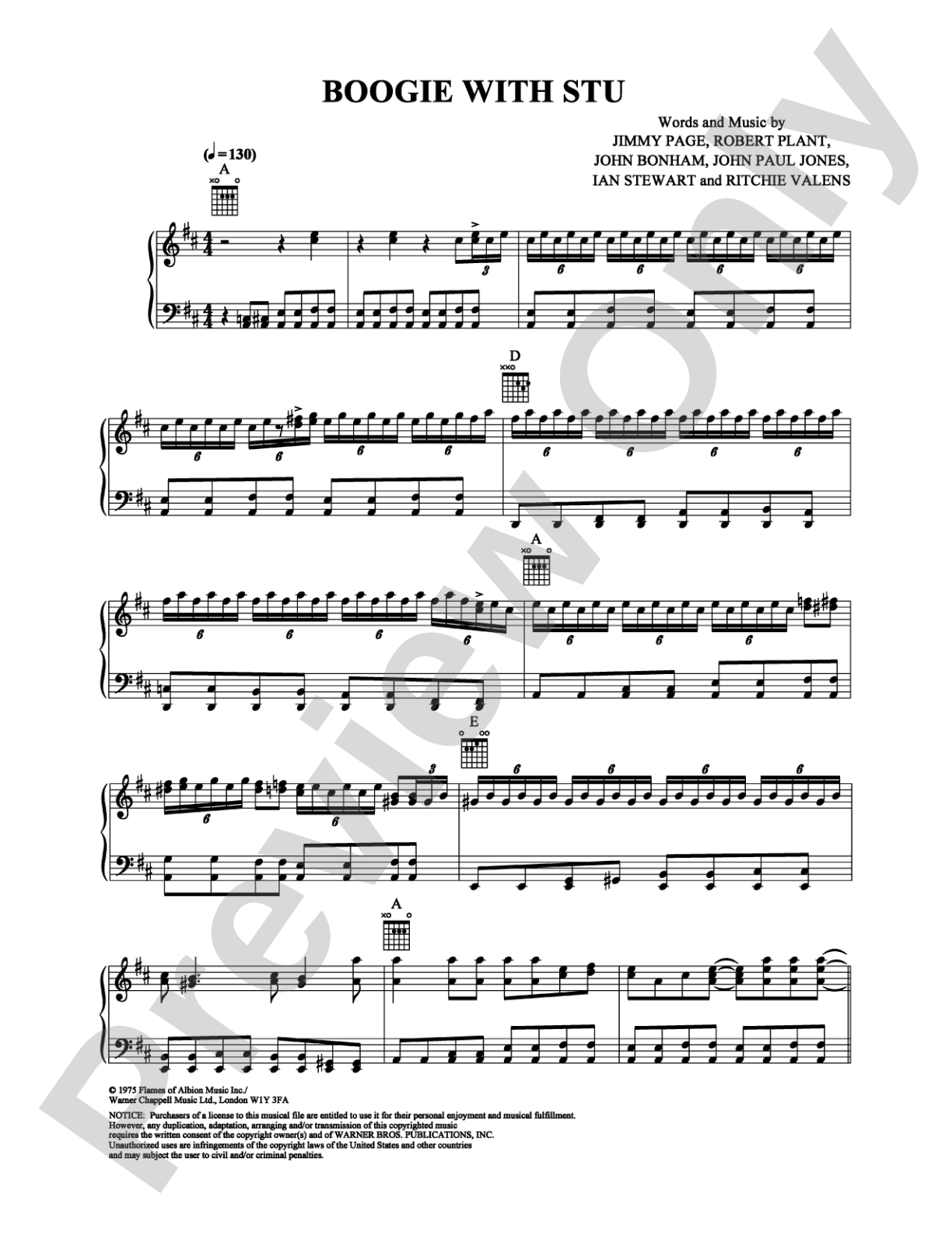 Boogie With Stu: Piano/Vocal/Chords Digital Sheet Music