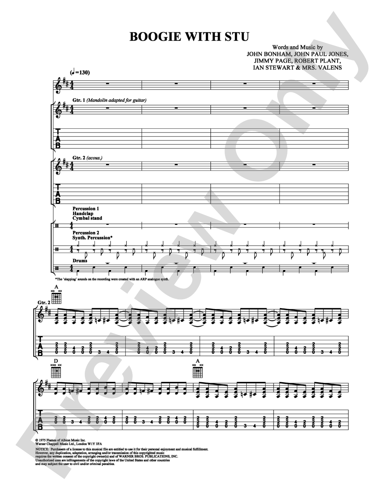 Boogie with Stu: Guitar TAB Digital Sheet Music
