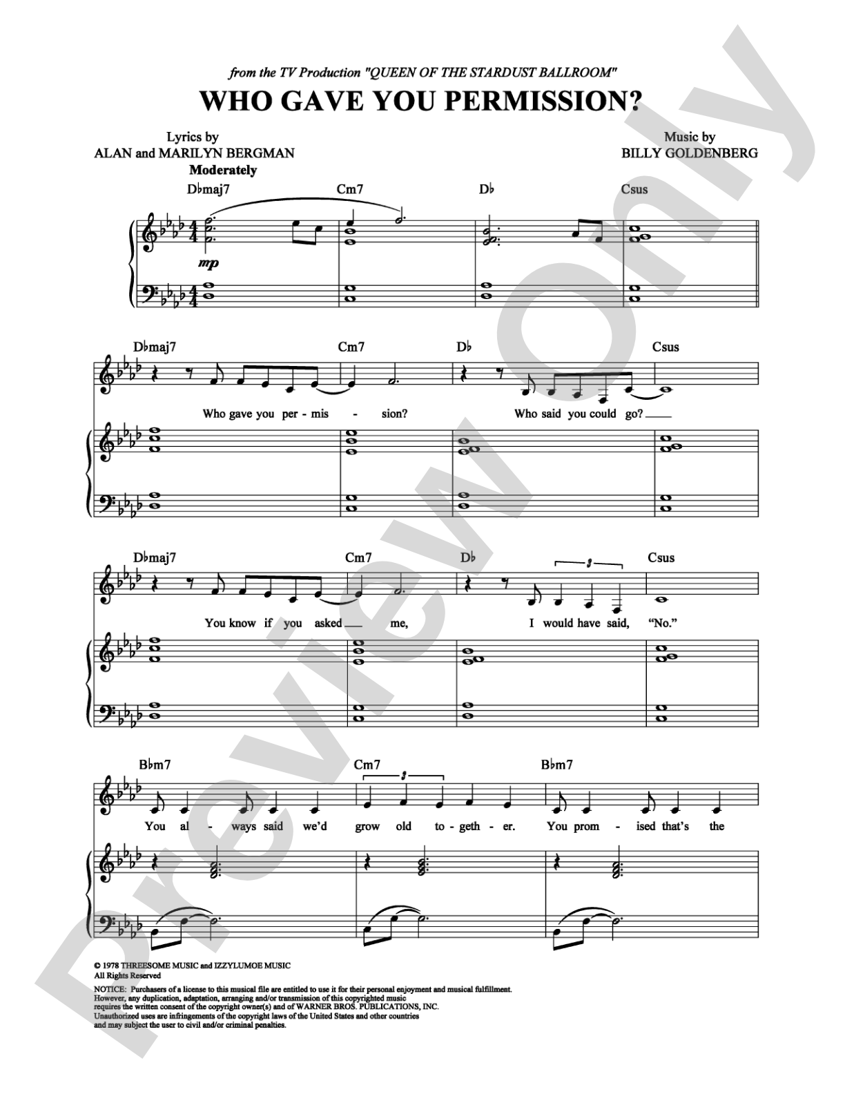 Who Gave You Permission?: Piano/Vocal/Chords Digital Sheet Music