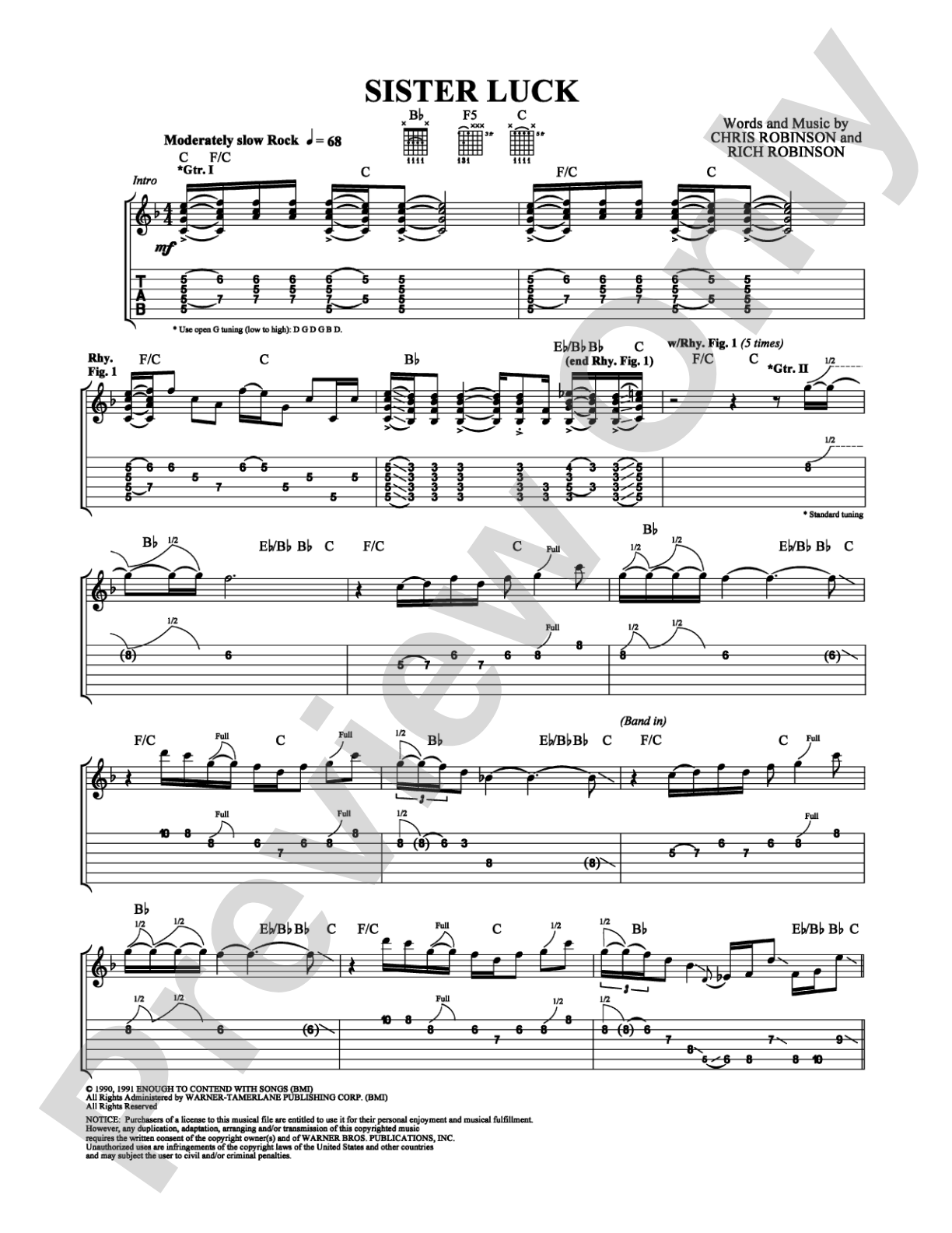 Sister Luck: Guitar TAB Digital Sheet Music