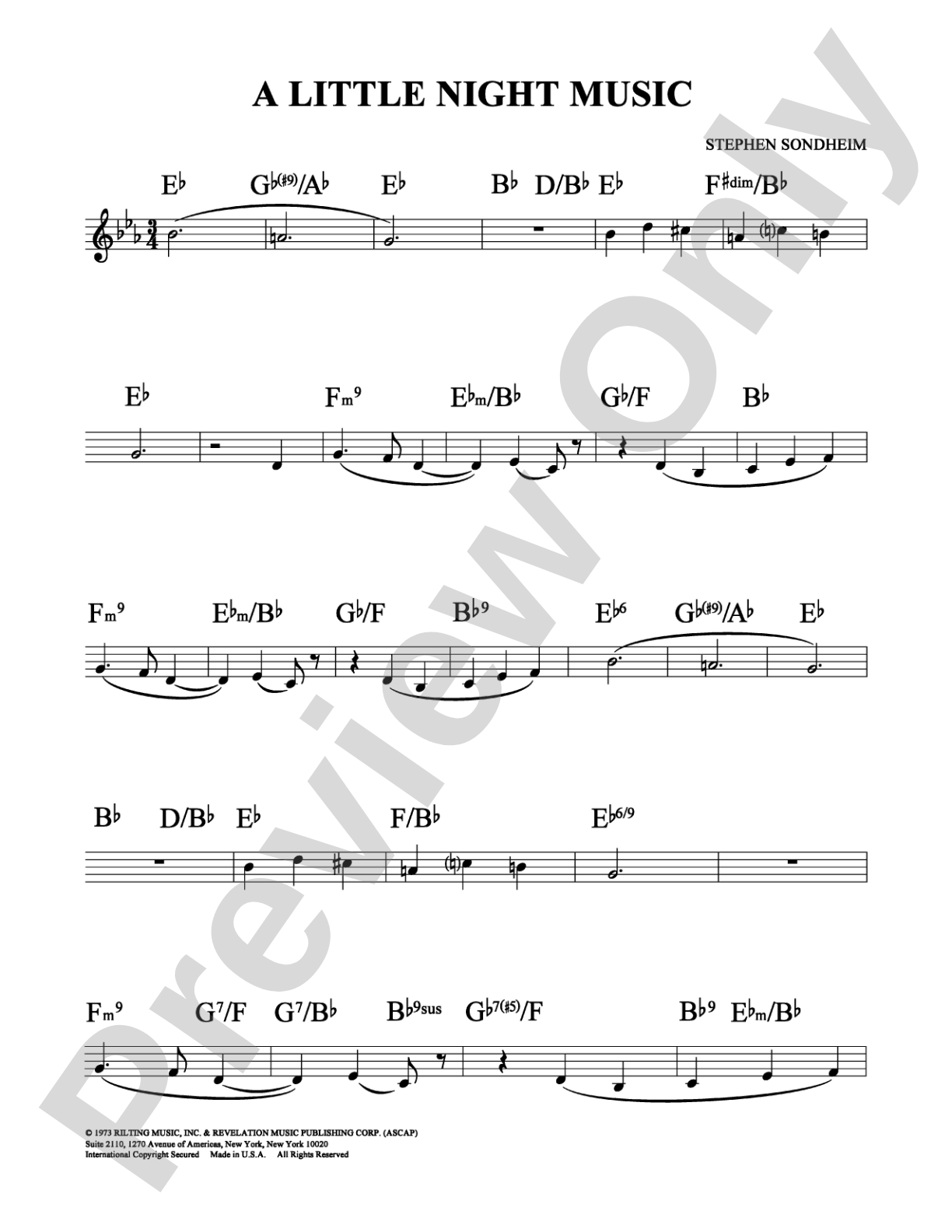 A Little Night Music: Lead Sheet Digital Sheet Music