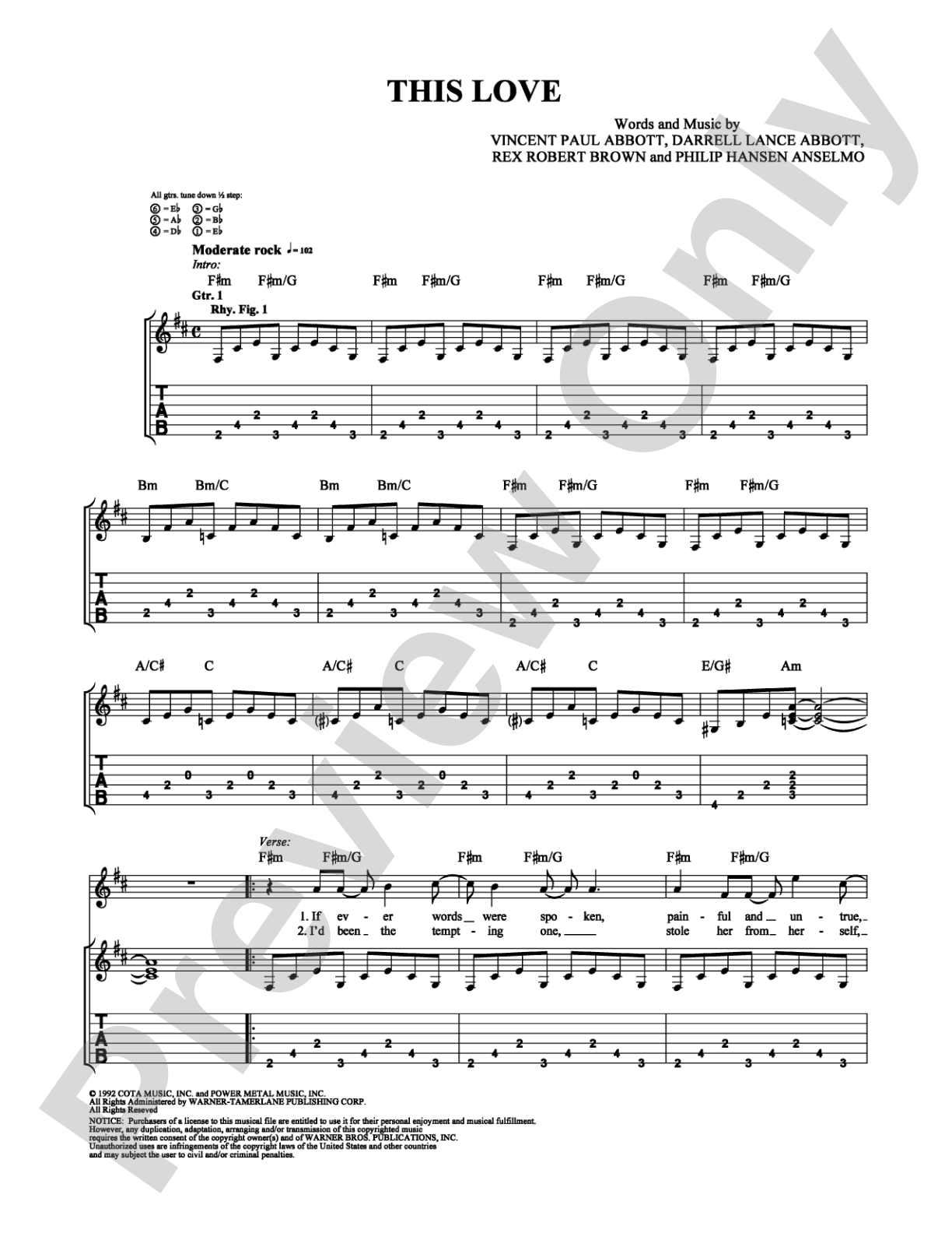 This Love: Guitar TAB Digital Sheet Music