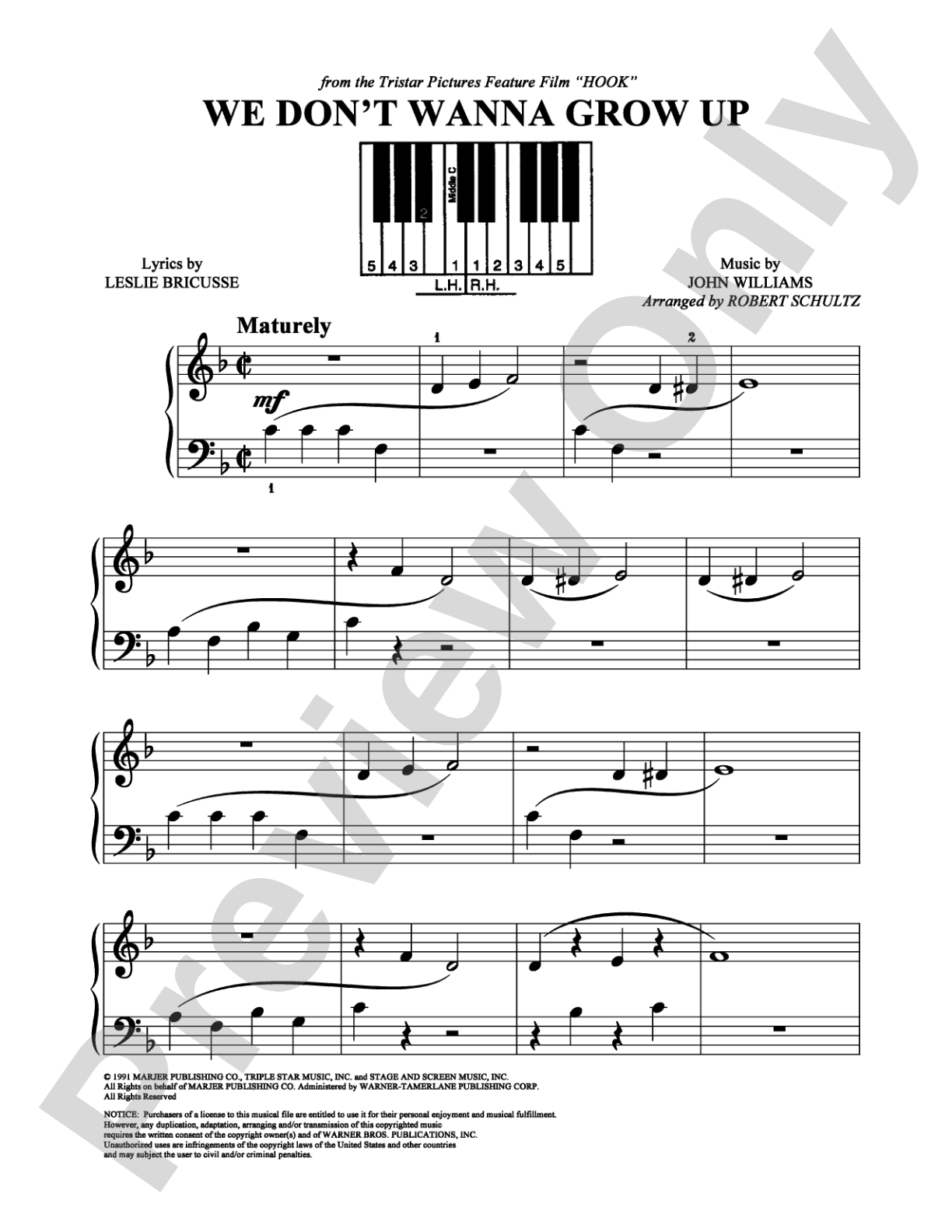 We Don't Wanna Grow Up: Easy Piano Digital Sheet Music
