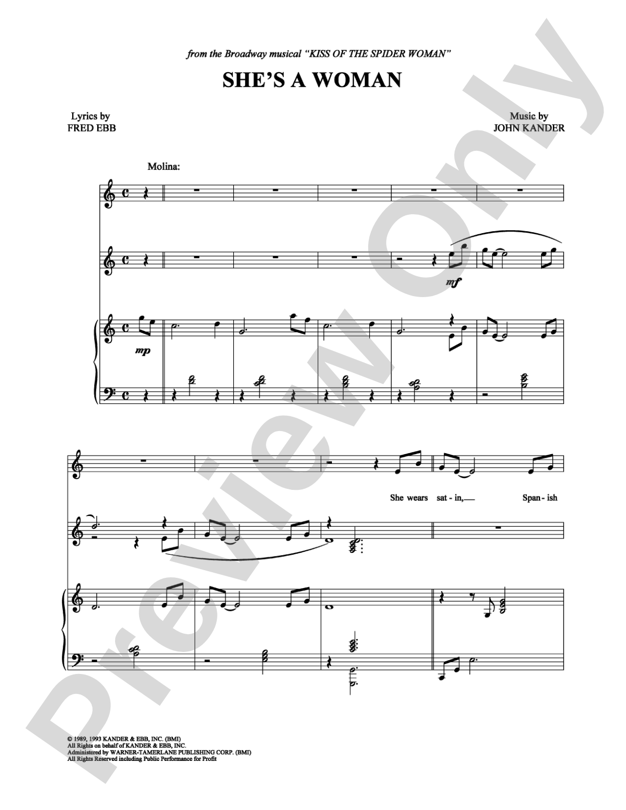 She's a Woman: Piano/Vocal/Chords Digital Sheet Music