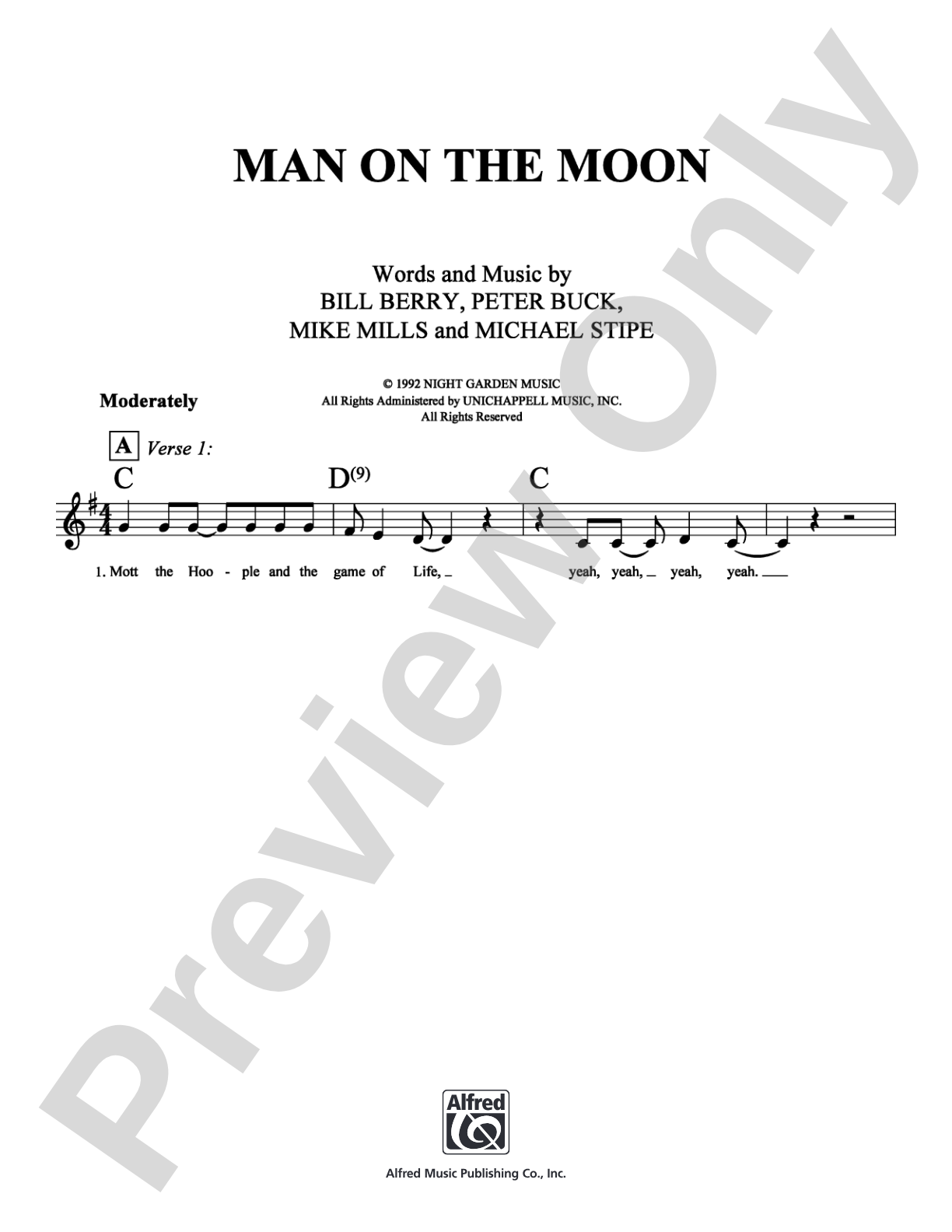 Man on the Moon: Lead Sheet Digital Sheet Music