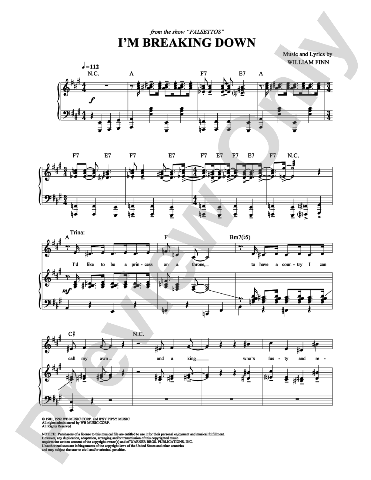 I'm Breaking Down: Piano/Vocal/Chords Digital Sheet Music