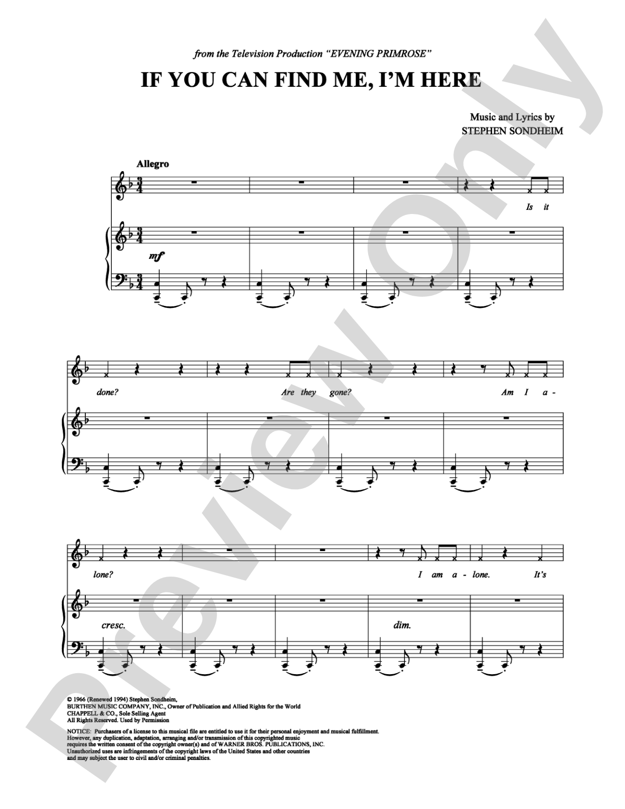 If You Can Find Me, I'm Here: Piano/Vocal/Chords Digital Sheet Music