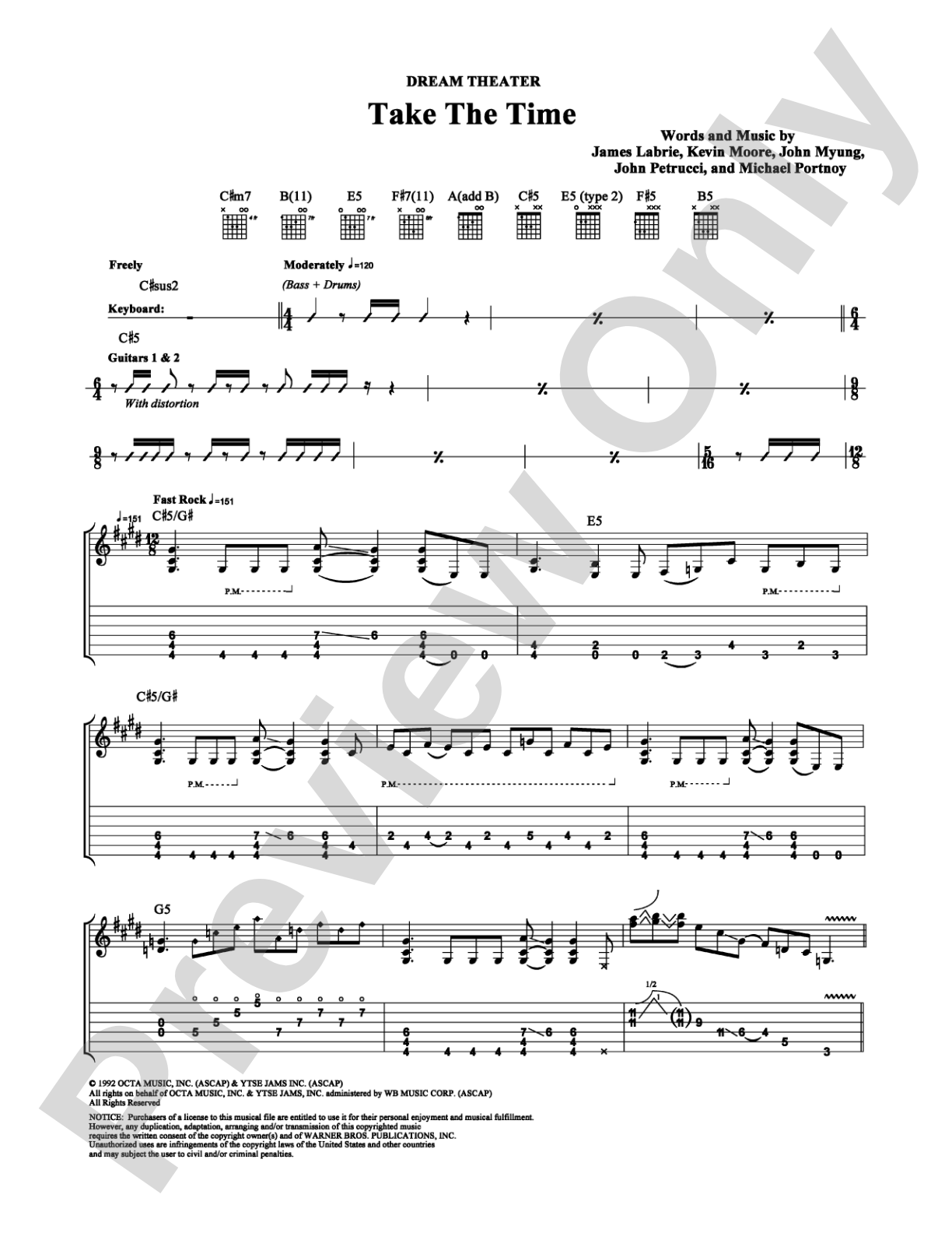 Take The Time: Guitar TAB Digital Sheet Music