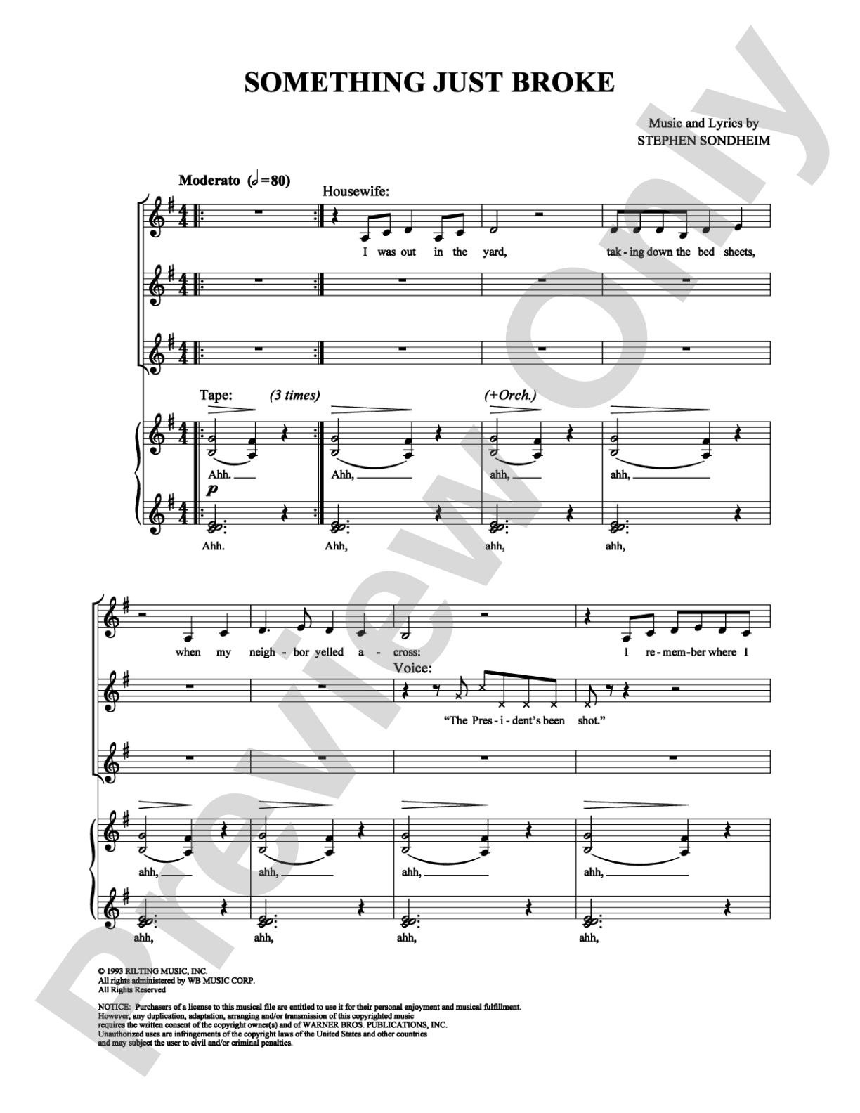 Something Just Broke: Piano/Vocal/Chords Digital Sheet Music