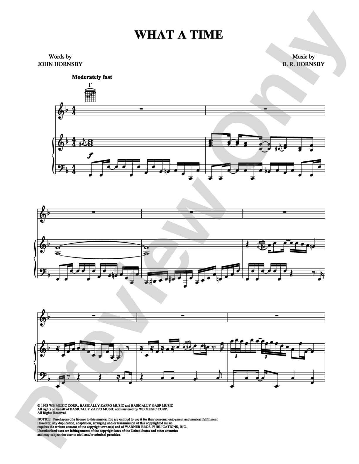 What a Time: Piano/Vocal/Chords Digital Sheet Music