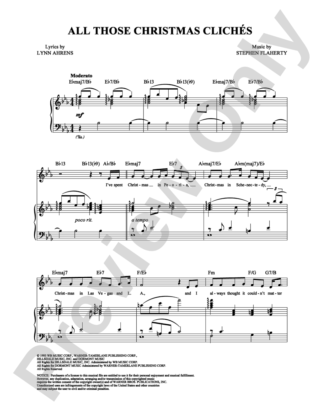 All Those Christmas Cliches: Piano/Vocal/Chords Digital Sheet Music