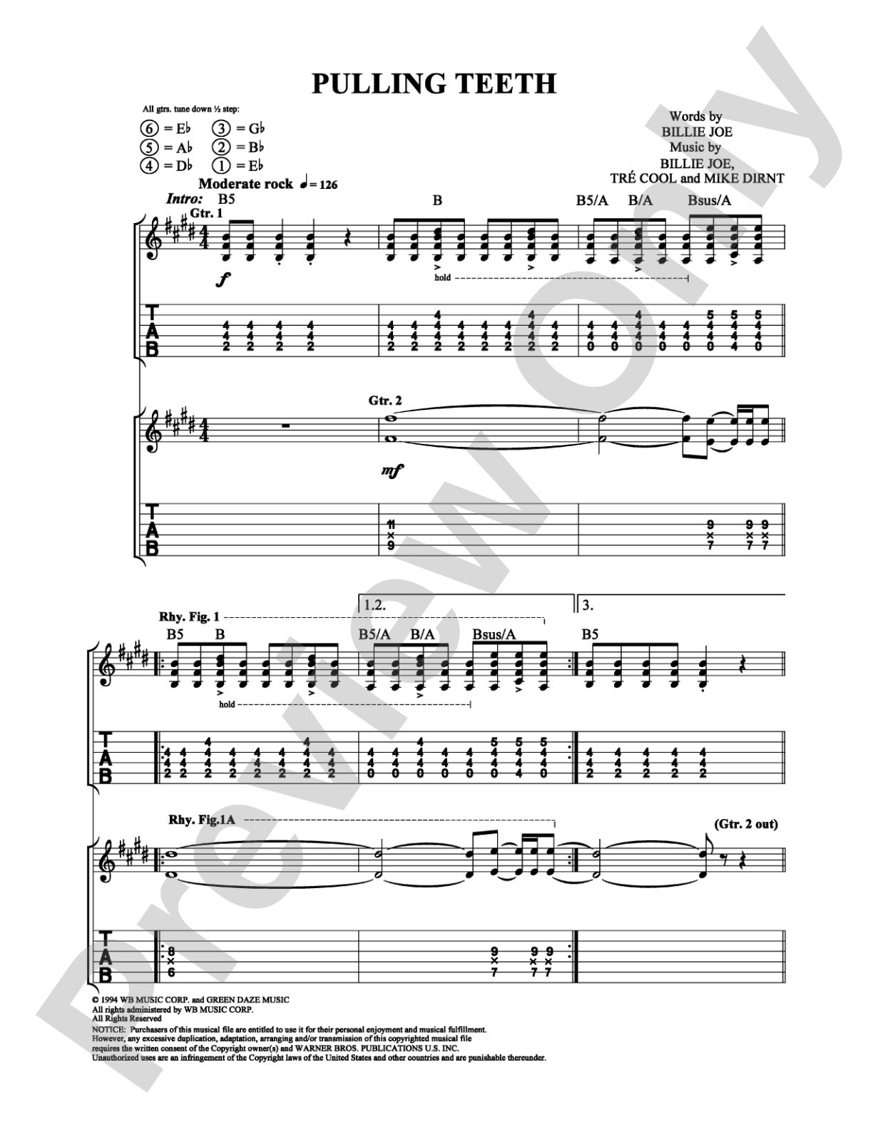 Pulling Teeth: Guitar TAB Digital Sheet Music