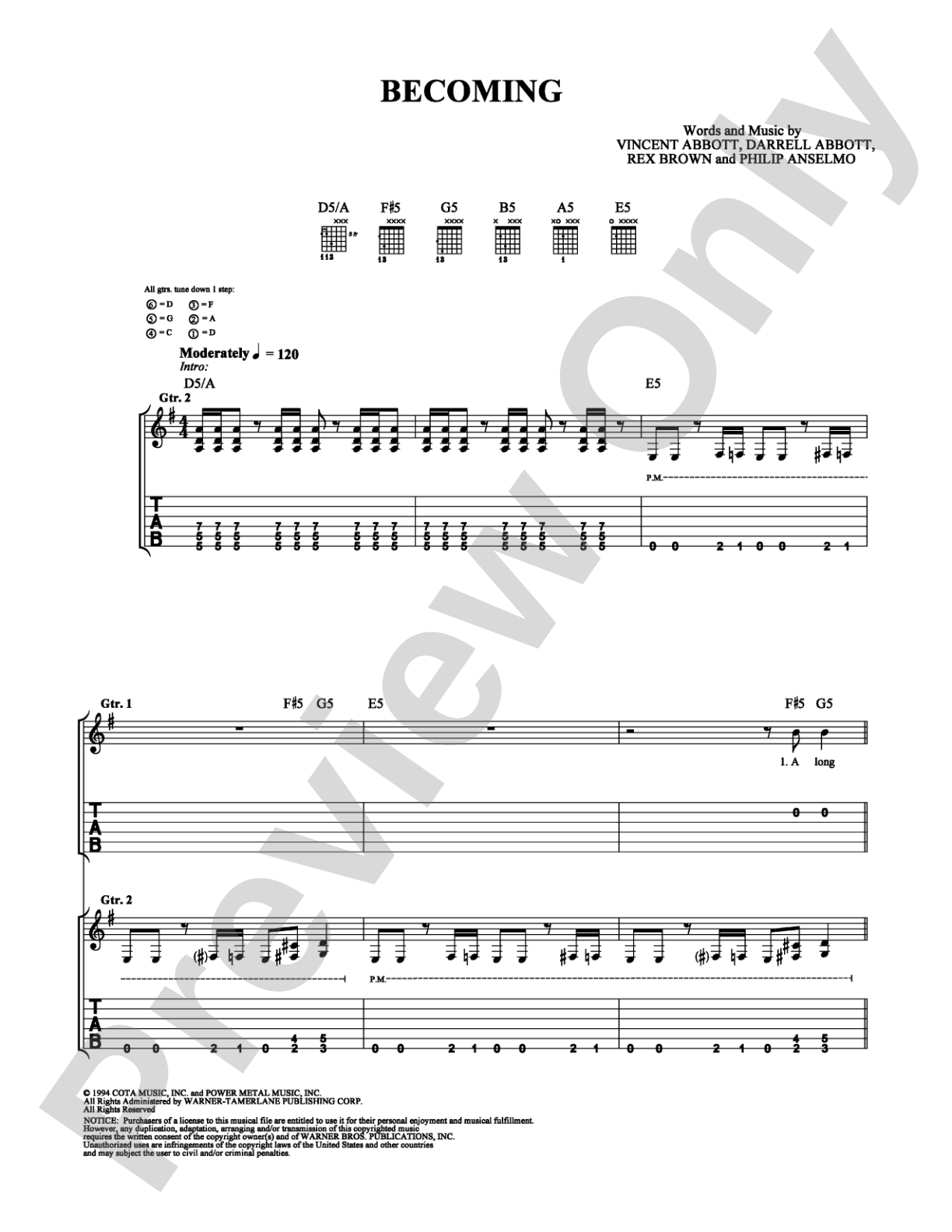 Becoming: Easy Guitar Digital Sheet Music
