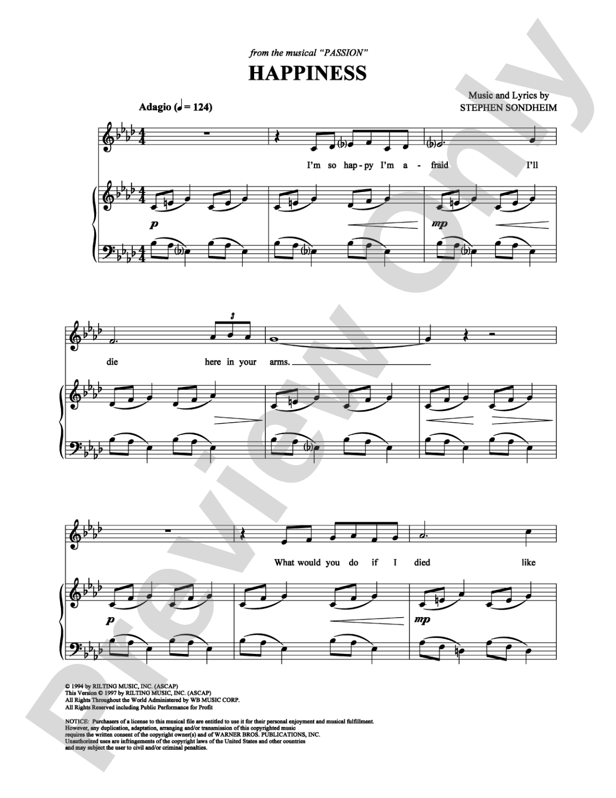 Happiness: Piano/Vocal/Chords Digital Sheet Music
