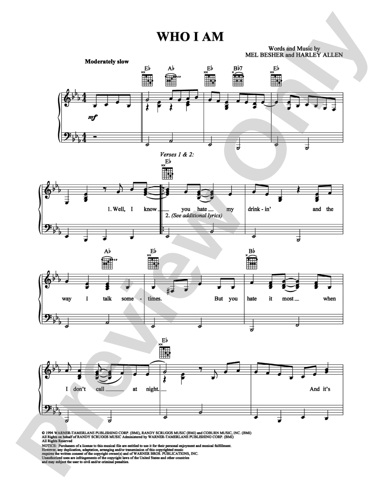 Who I Am: Piano/Vocal/Chords Digital Sheet Music