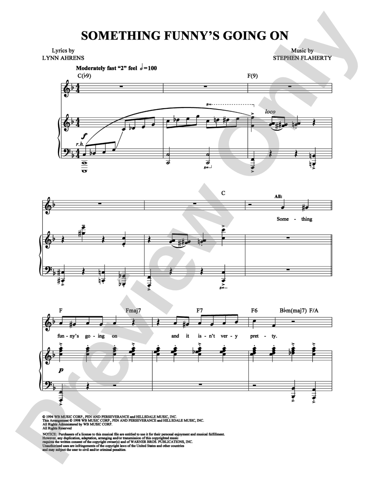 Something Funny's Going On: Piano/Vocal/Chords Digital Sheet Music
