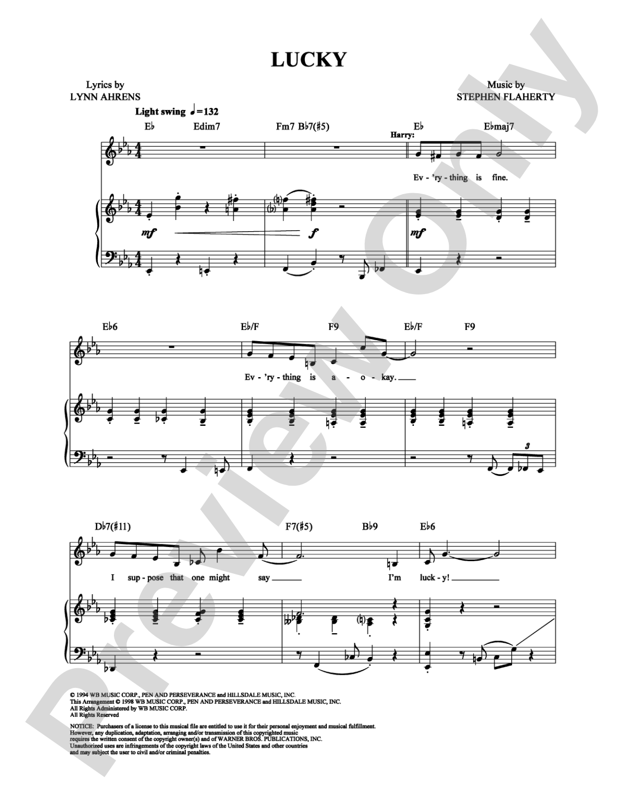 Lucky: Piano/Vocal/Chords Digital Sheet Music
