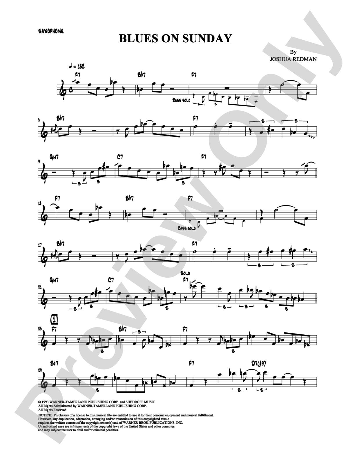 Blues on Sunday: Solo & Small Ensemble Digital Sheet Music
