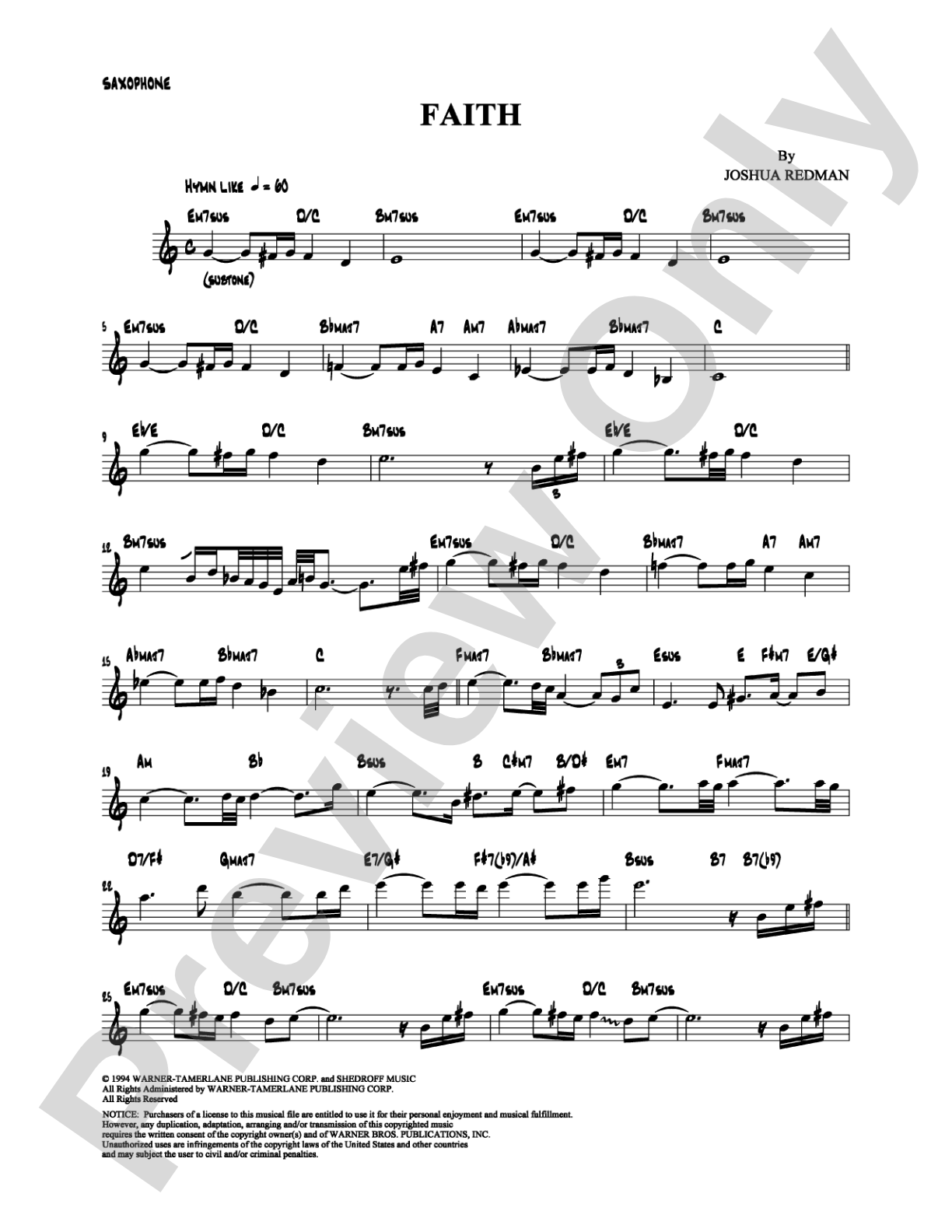 Faith: Solo & Small Ensemble Digital Sheet Music