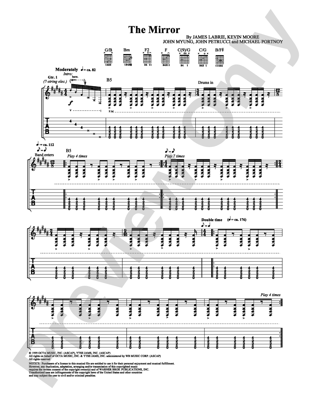 The Mirror: Guitar TAB Digital Sheet Music