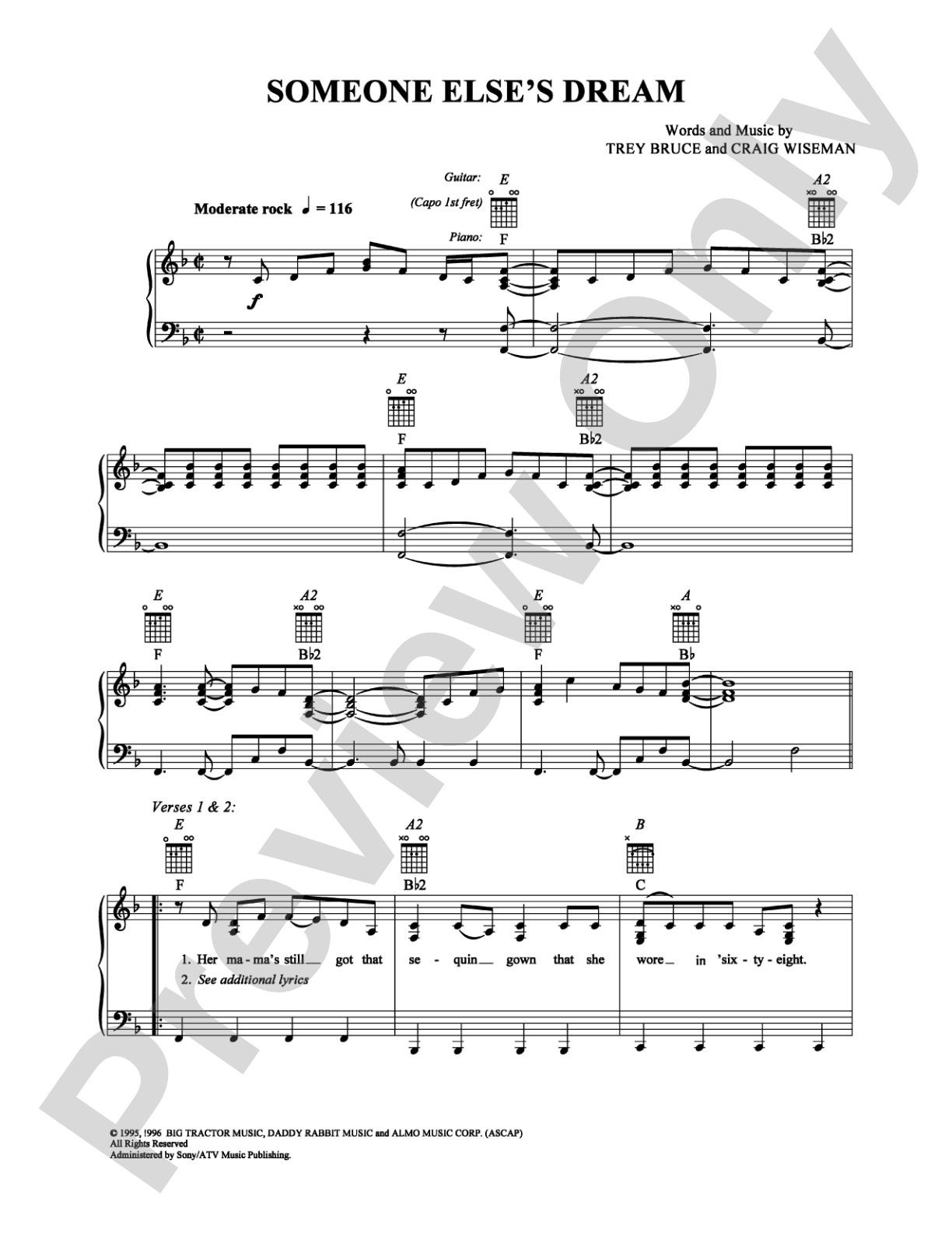 Someone Else's Dream: Piano/Vocal/Chords Digital Sheet Music