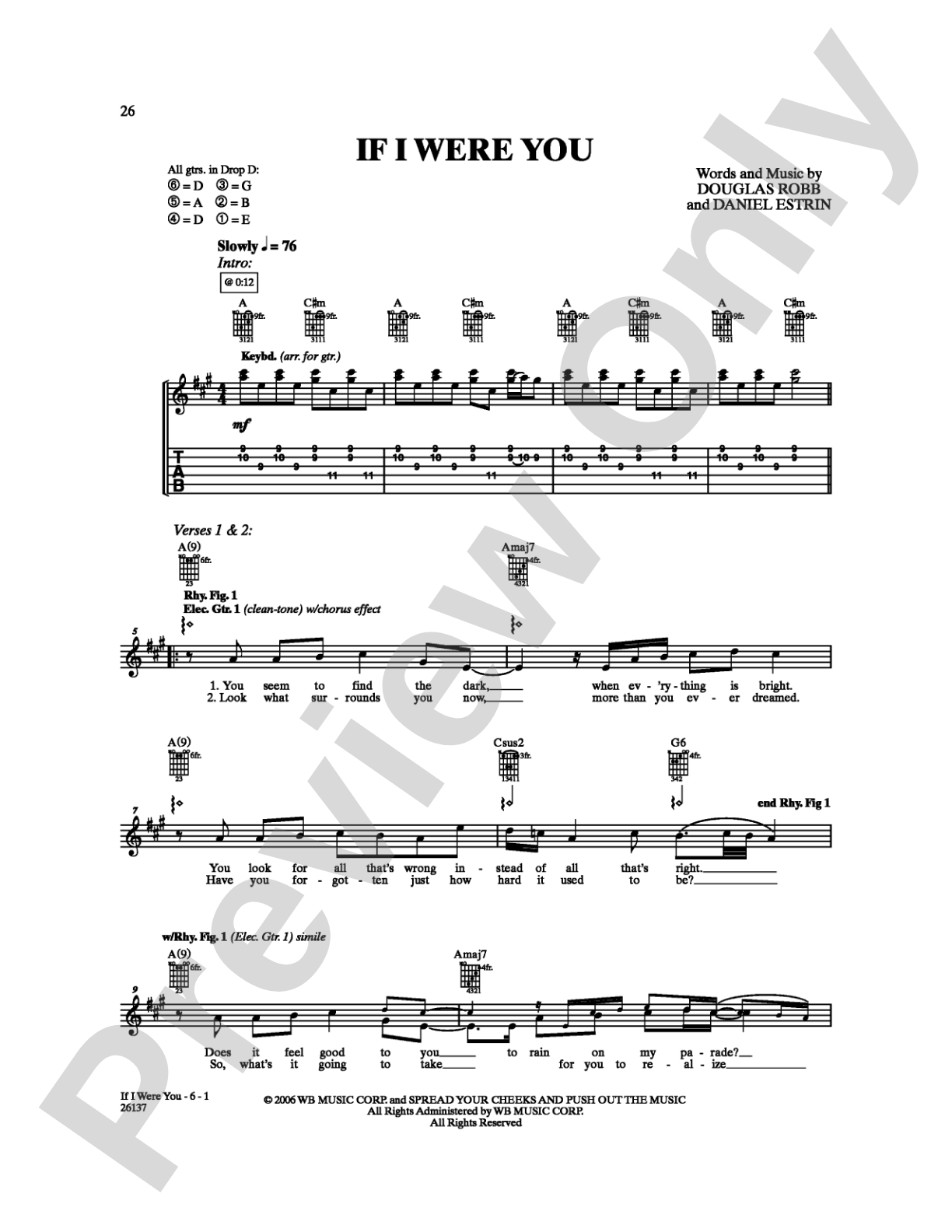 If I Were You: Guitar TAB Digital Sheet Music