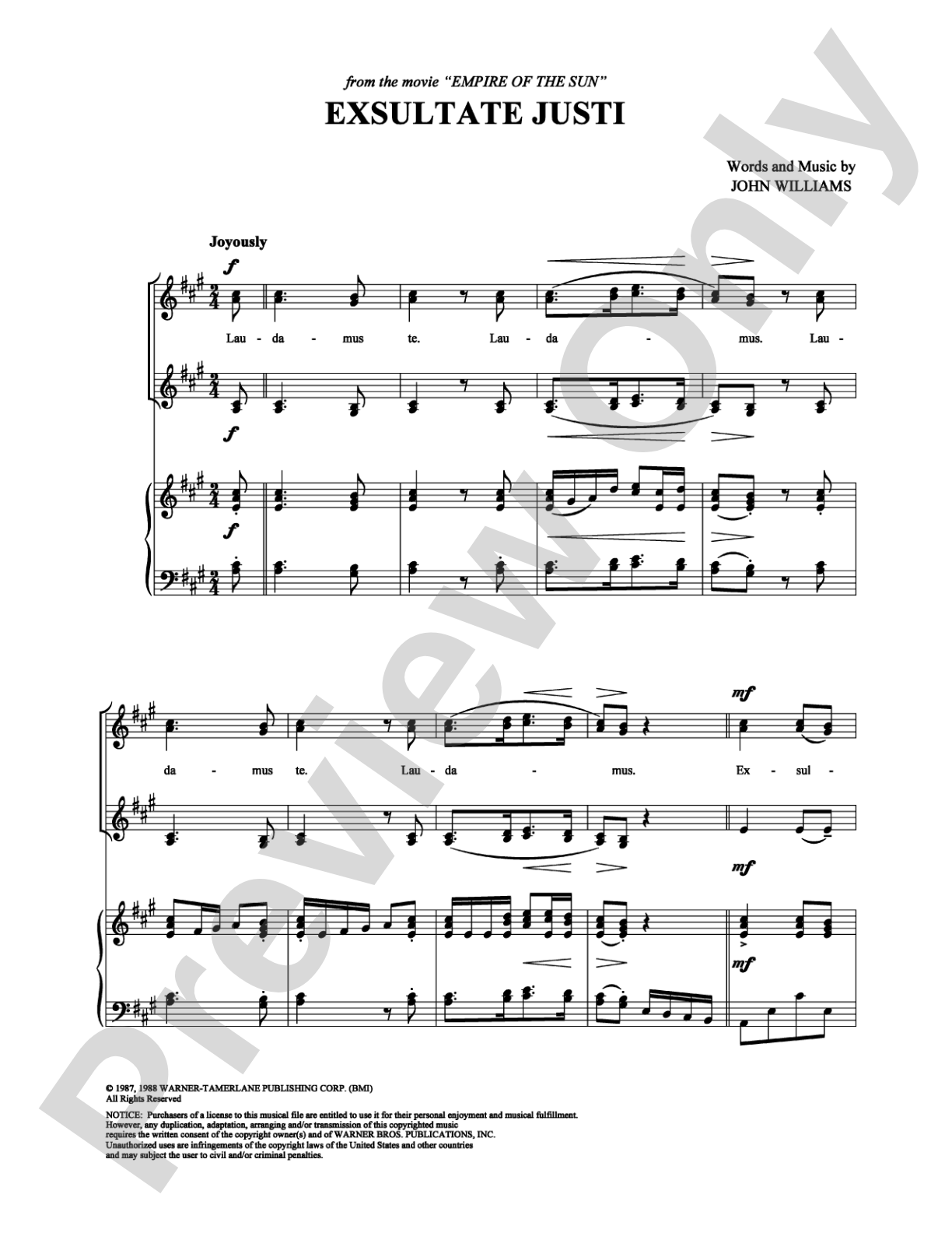 Exsultate Justi: Vocal Group Digital Sheet Music