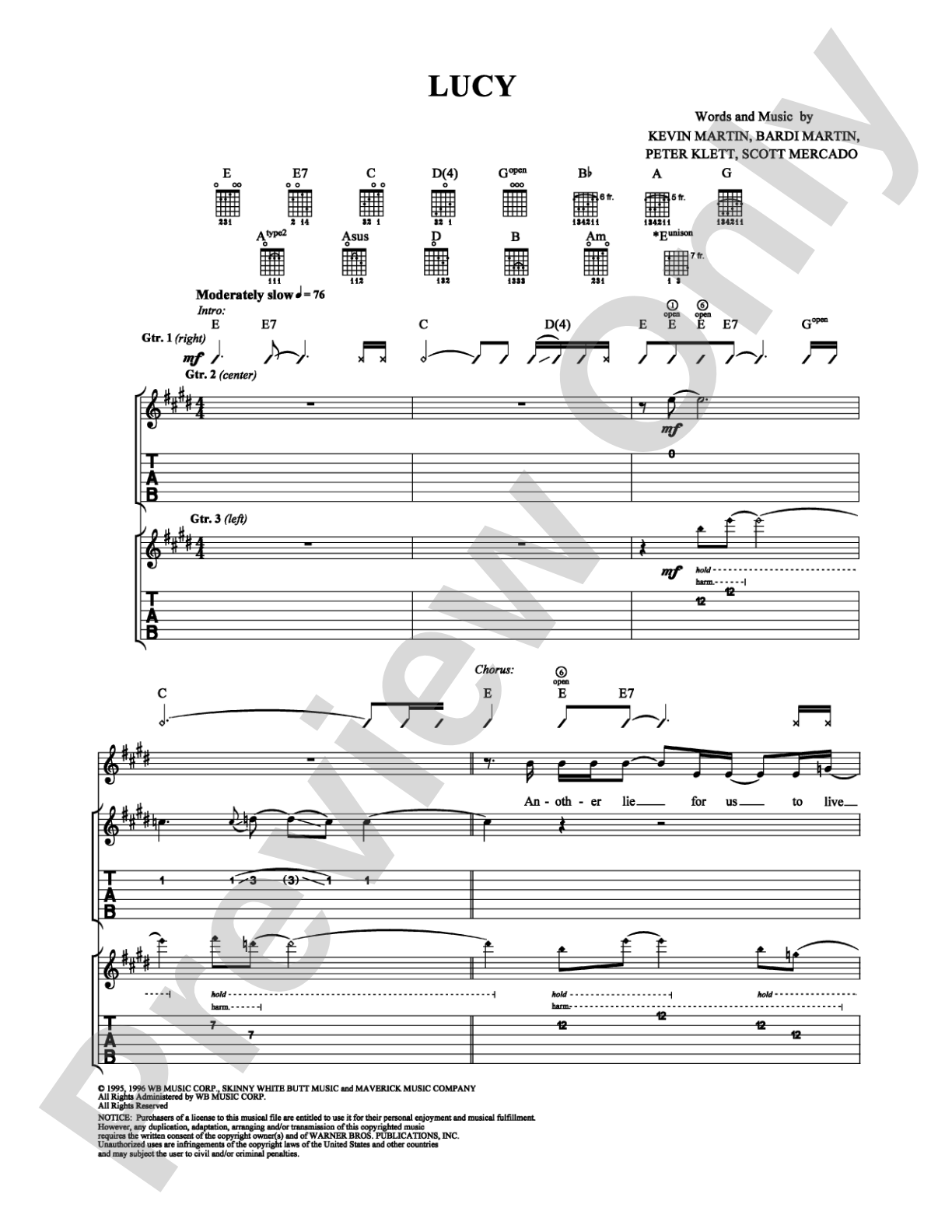 Lucy: Guitar TAB Digital Sheet Music