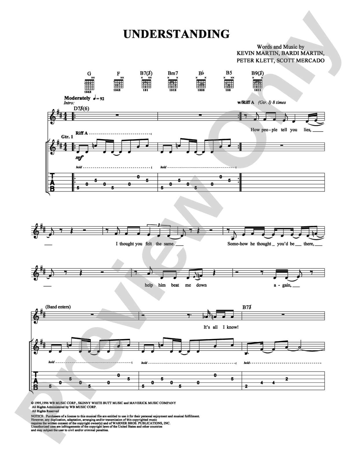 Understanding: Guitar TAB Digital Sheet Music