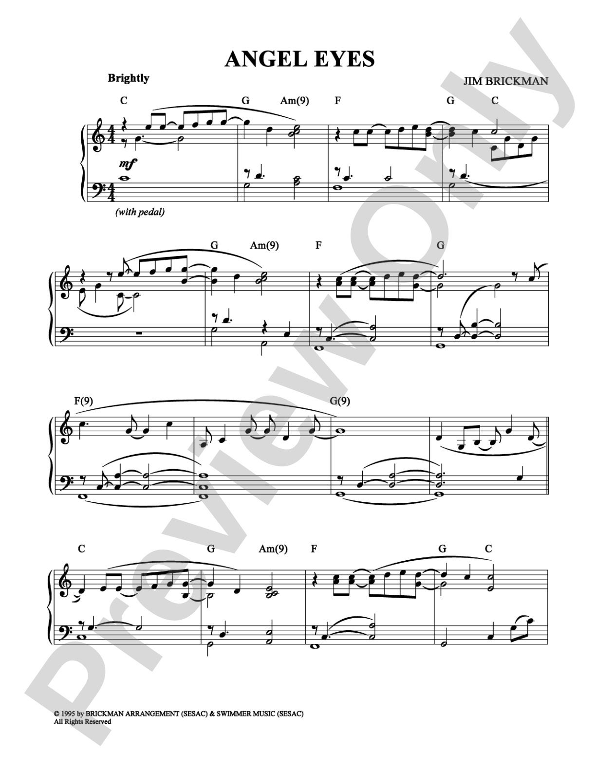 Angel Eyes: Piano Digital Sheet Music